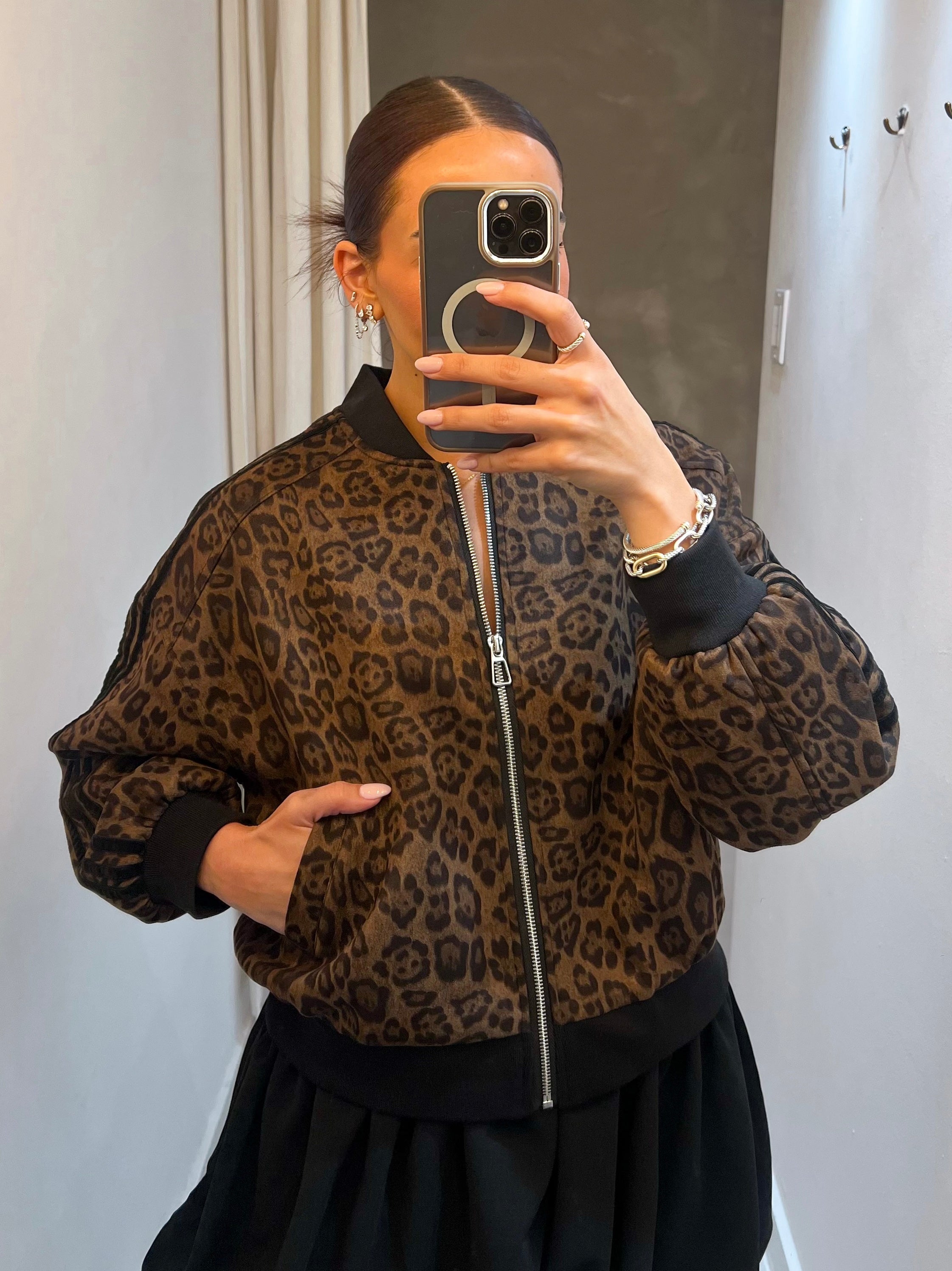 SARA ANIMAL PRINT BOMBER JACKET