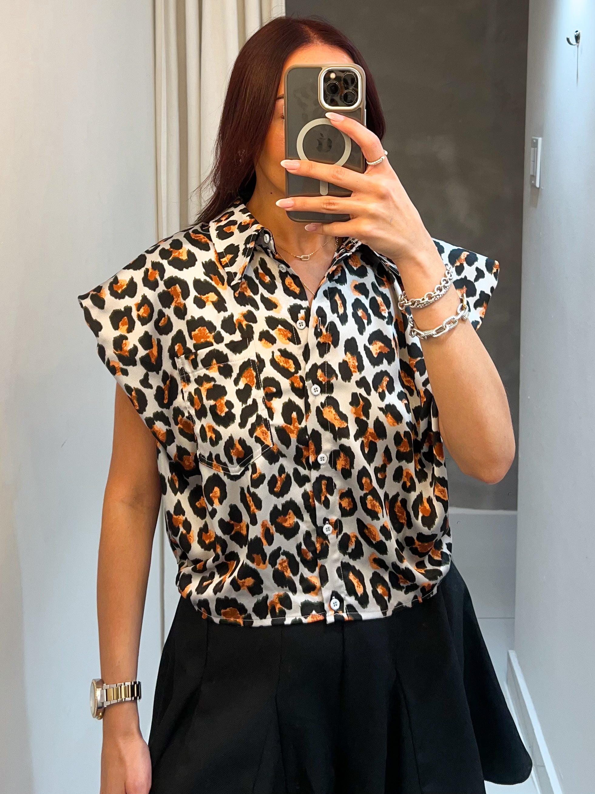 PATRICIA BLUE ANIMAL PRINT TOP