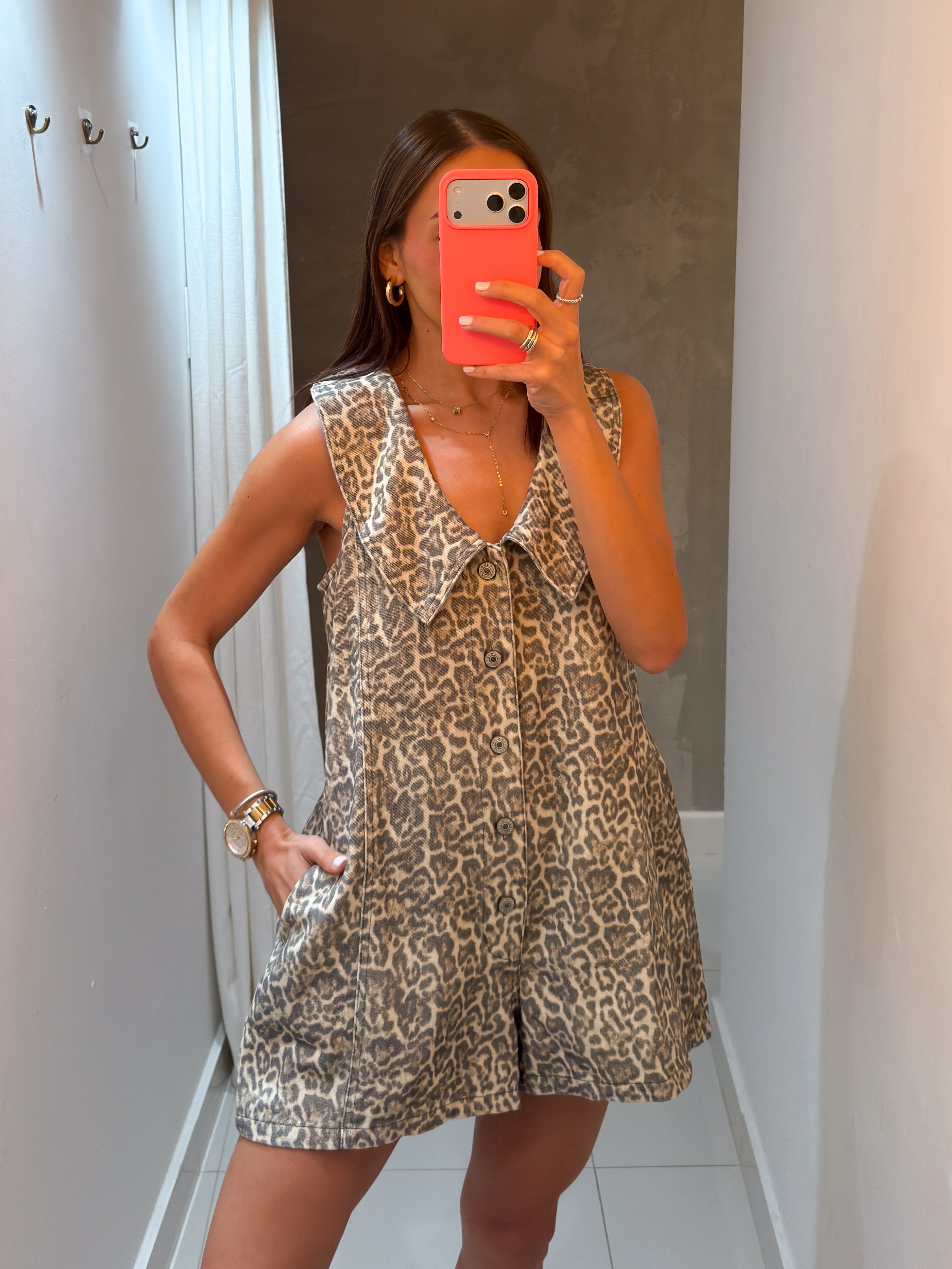 CALLIE LEOPARD ROMPER