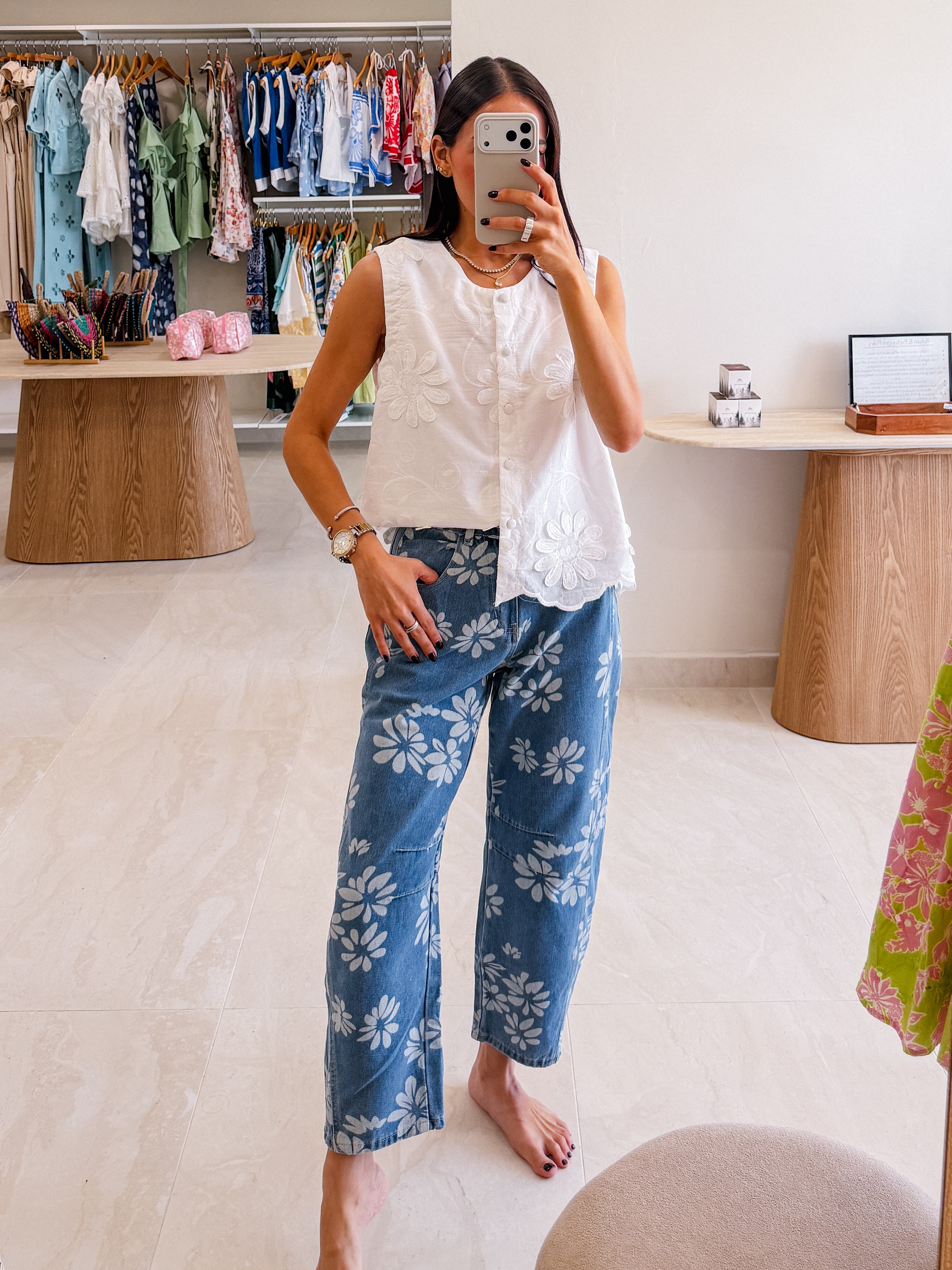 JULIE FLOWER PRINT JEAN