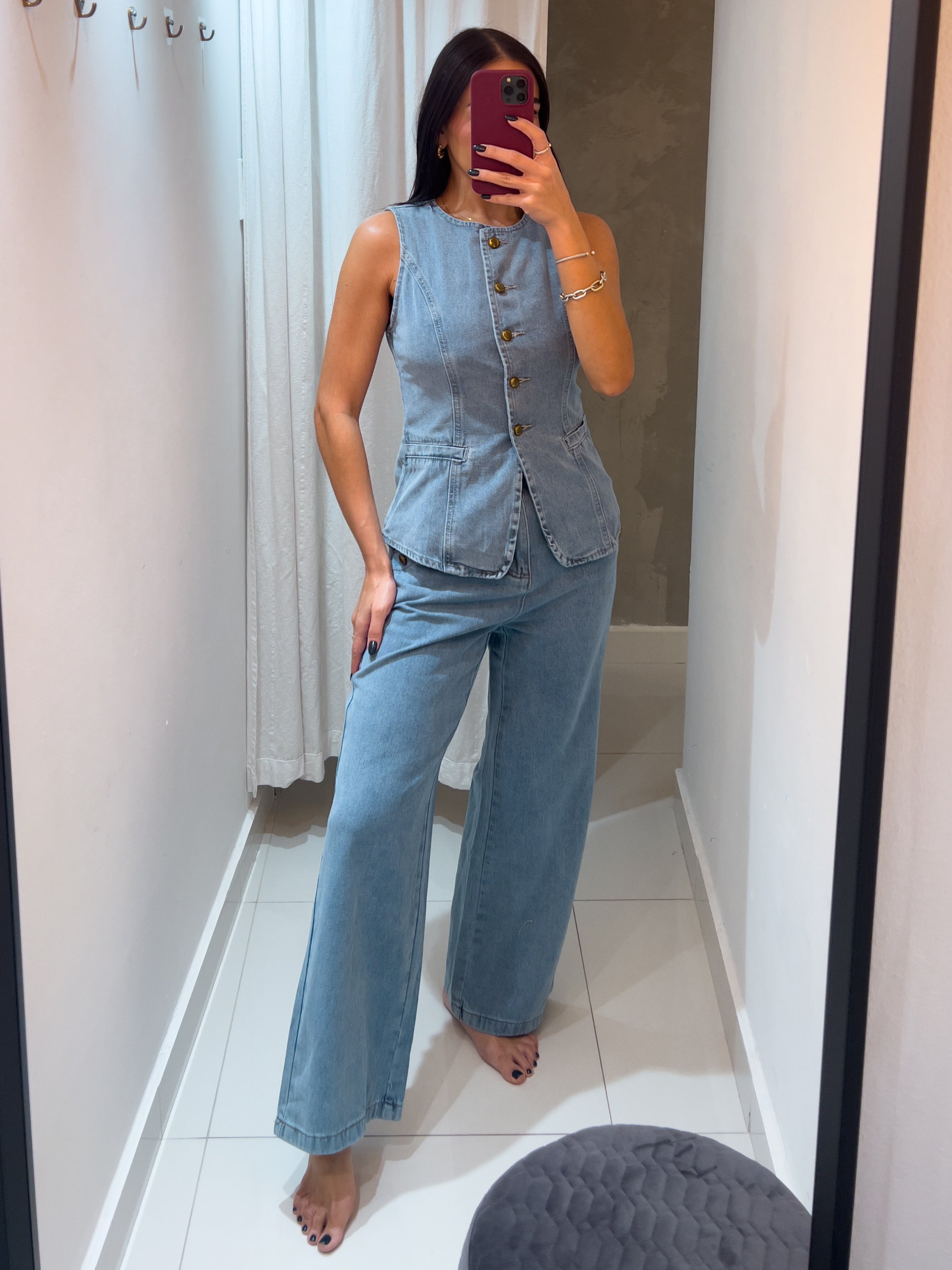 DANILLA DENIM VEST SET