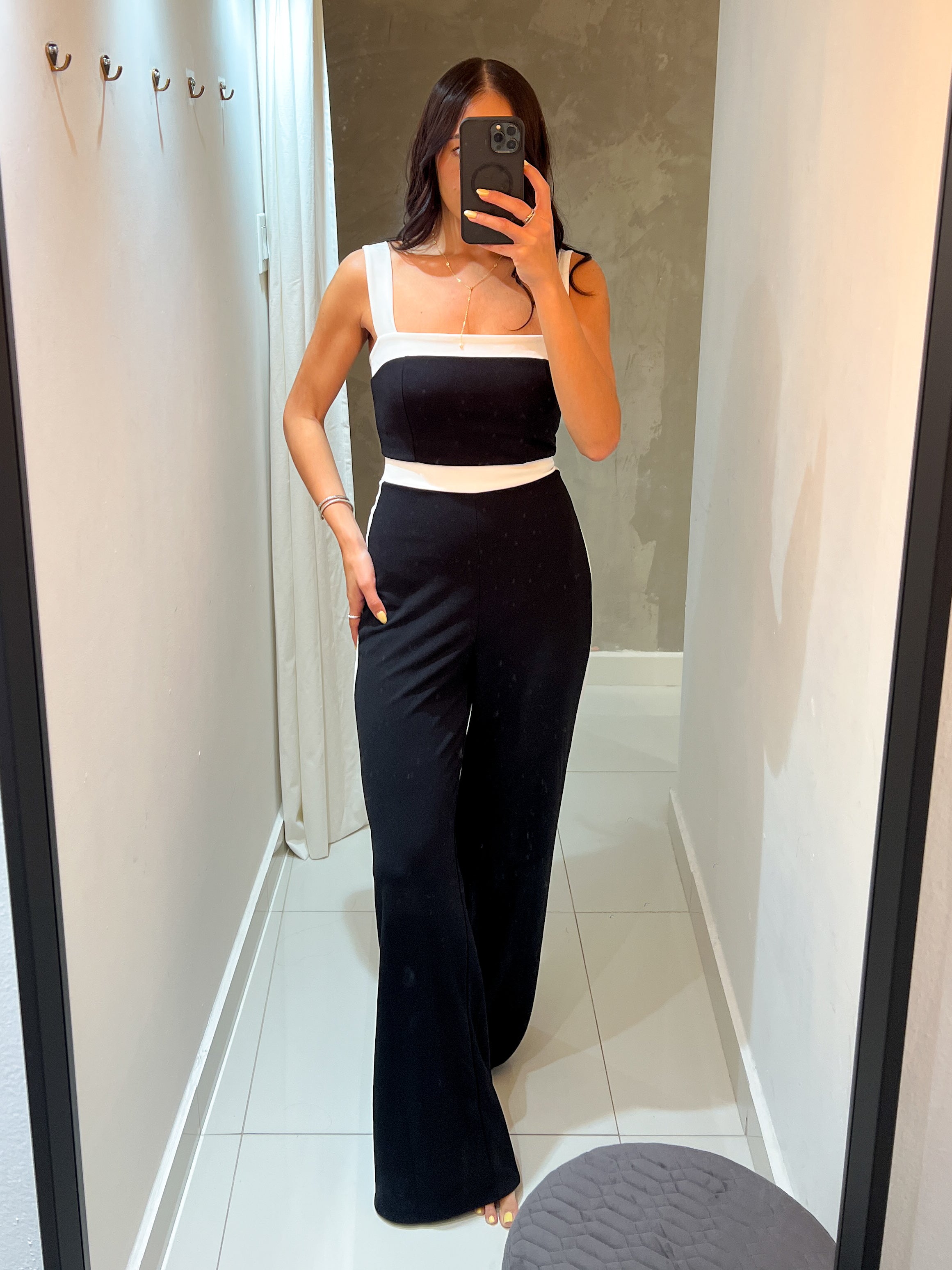 MARIANNE CONTRAST BLACK & WHITE JUMPSUIT