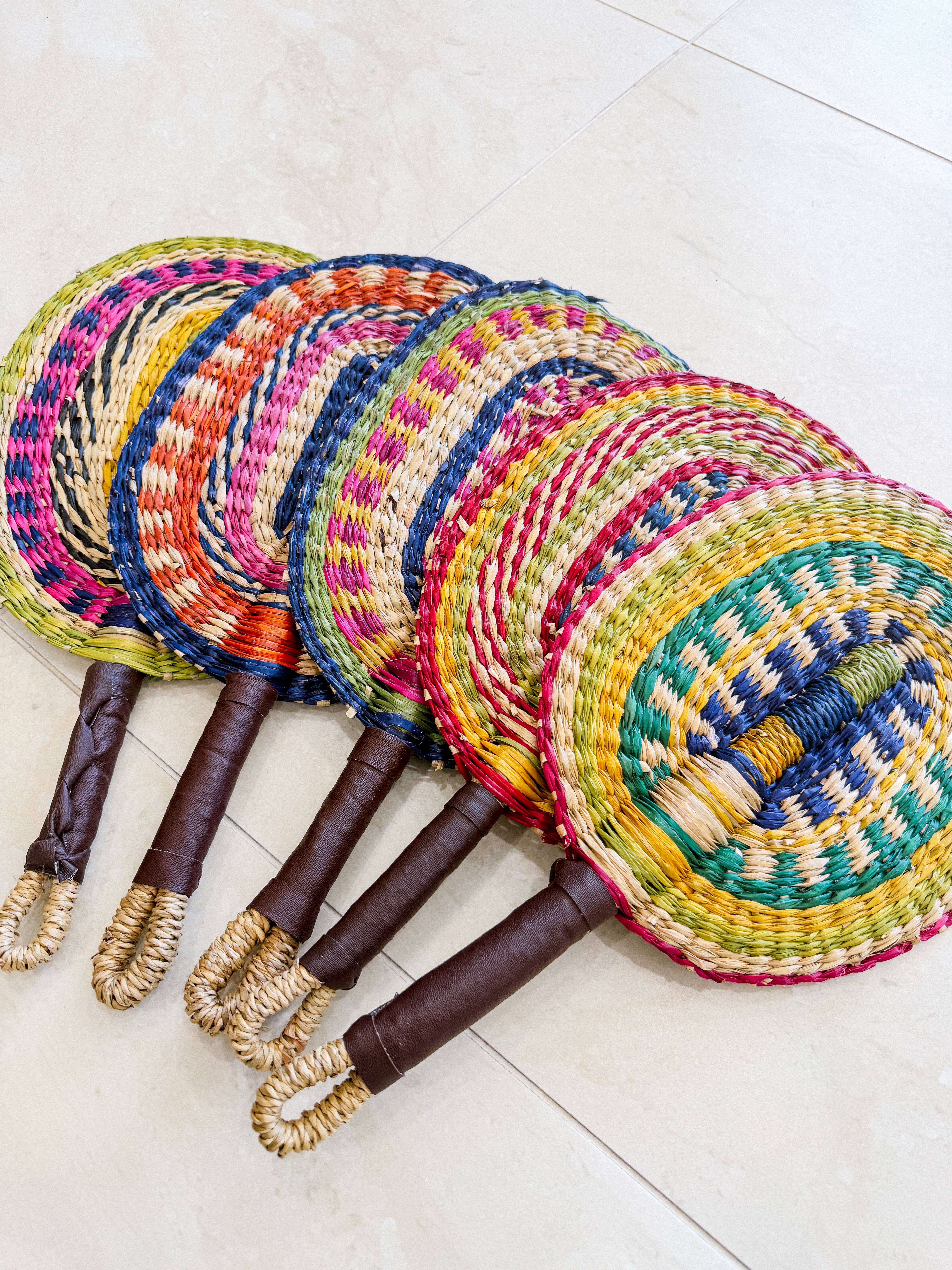 HANDWOVEN STATEMENT FANS - OVAL LARGE