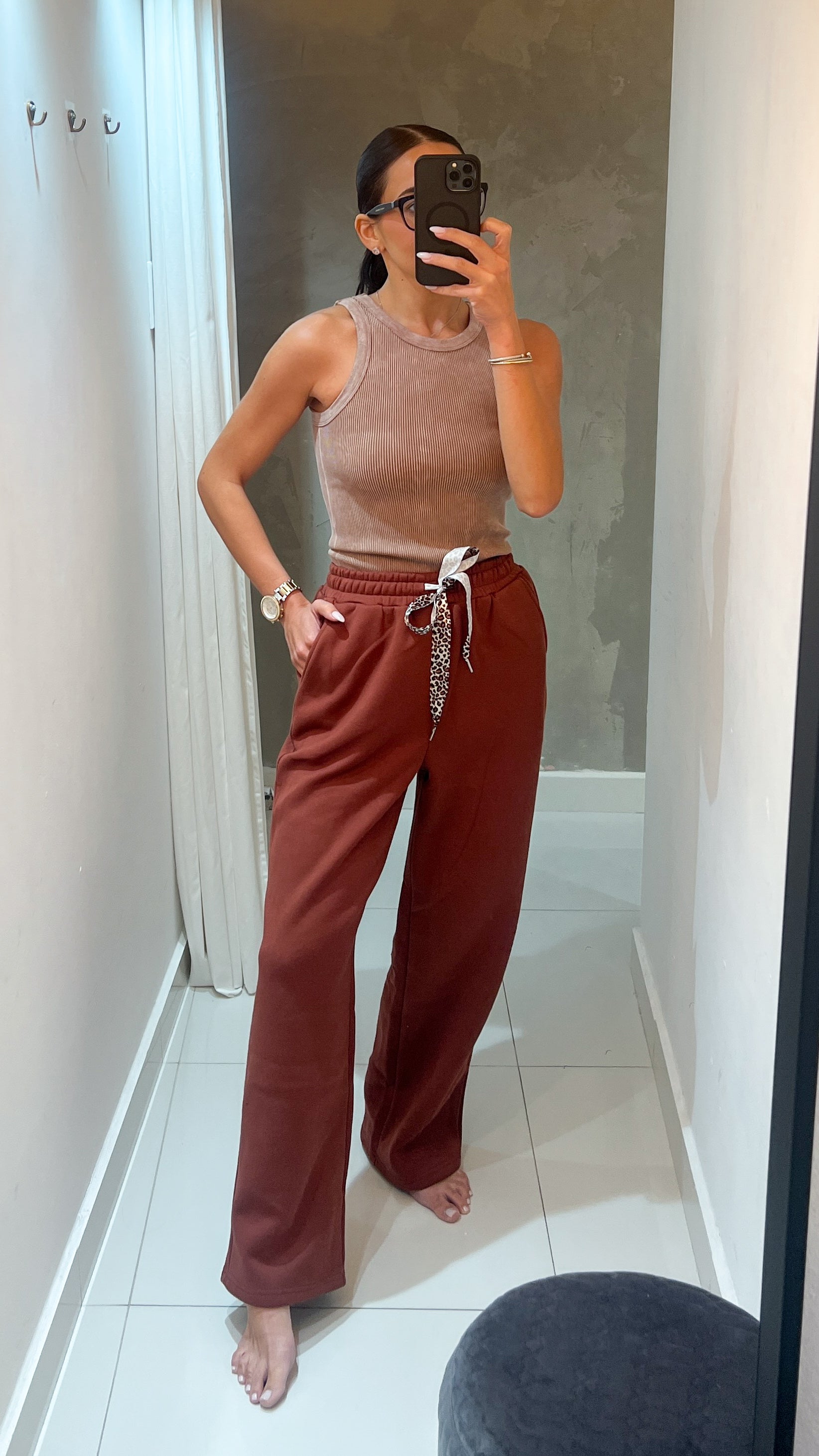 INGRID COZY JOGGER IN RUST