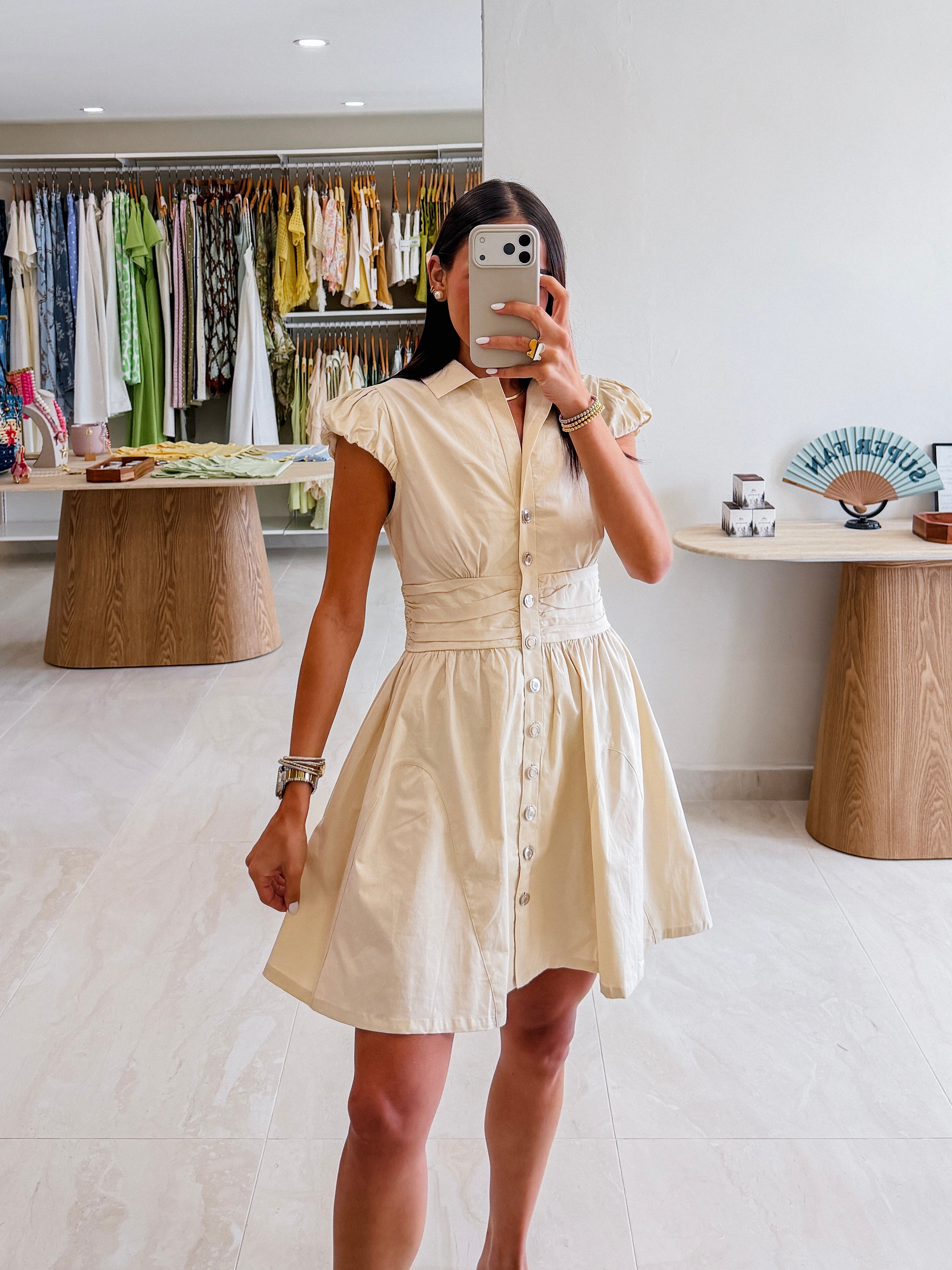 CALLIE BEIGE DRESS