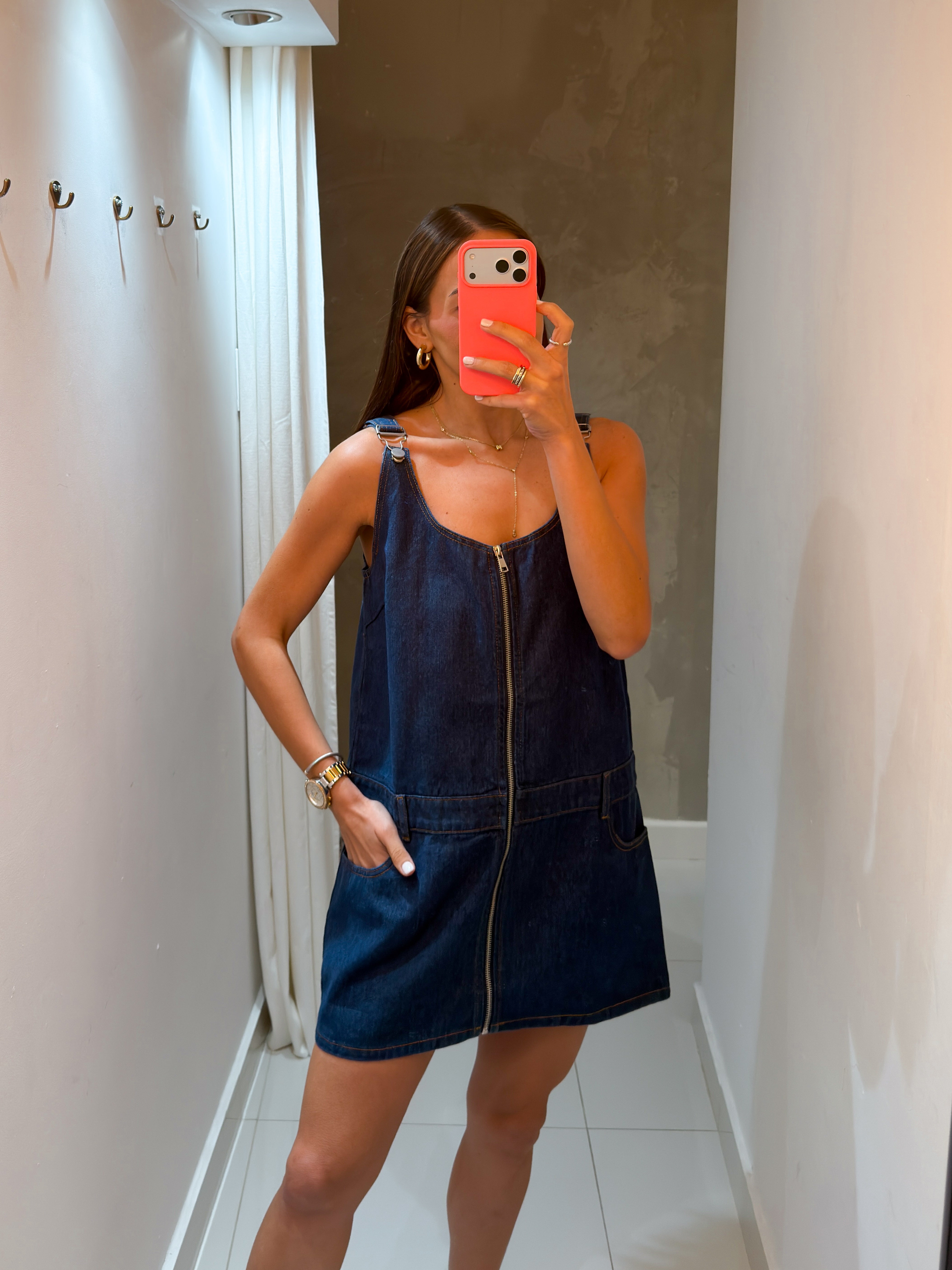 LIZZIE DENIM OVERALL DRESS