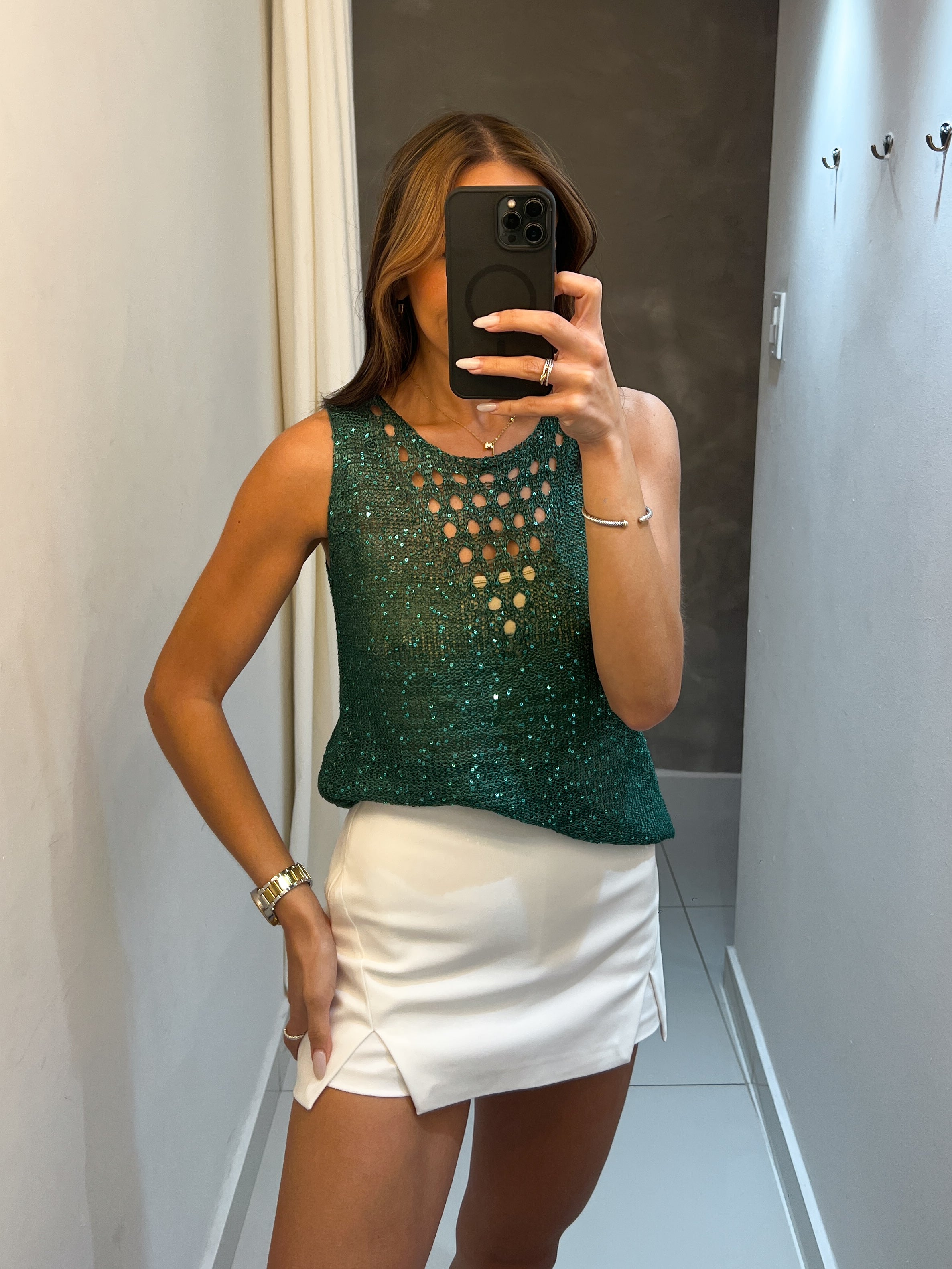 ISIS SEQUIN GREEN TOP
