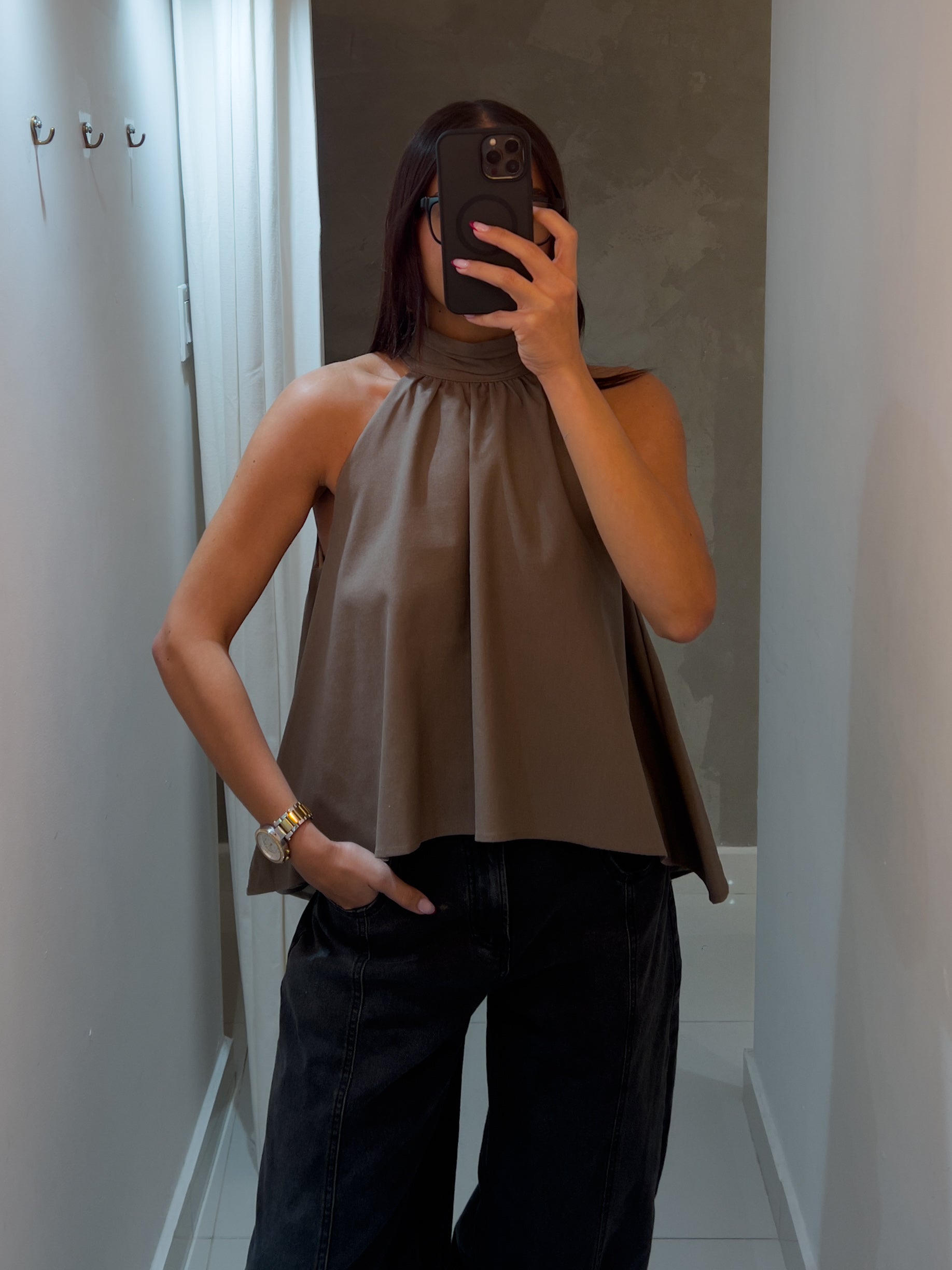 VIVIENNE MOCHA HALTER TOP