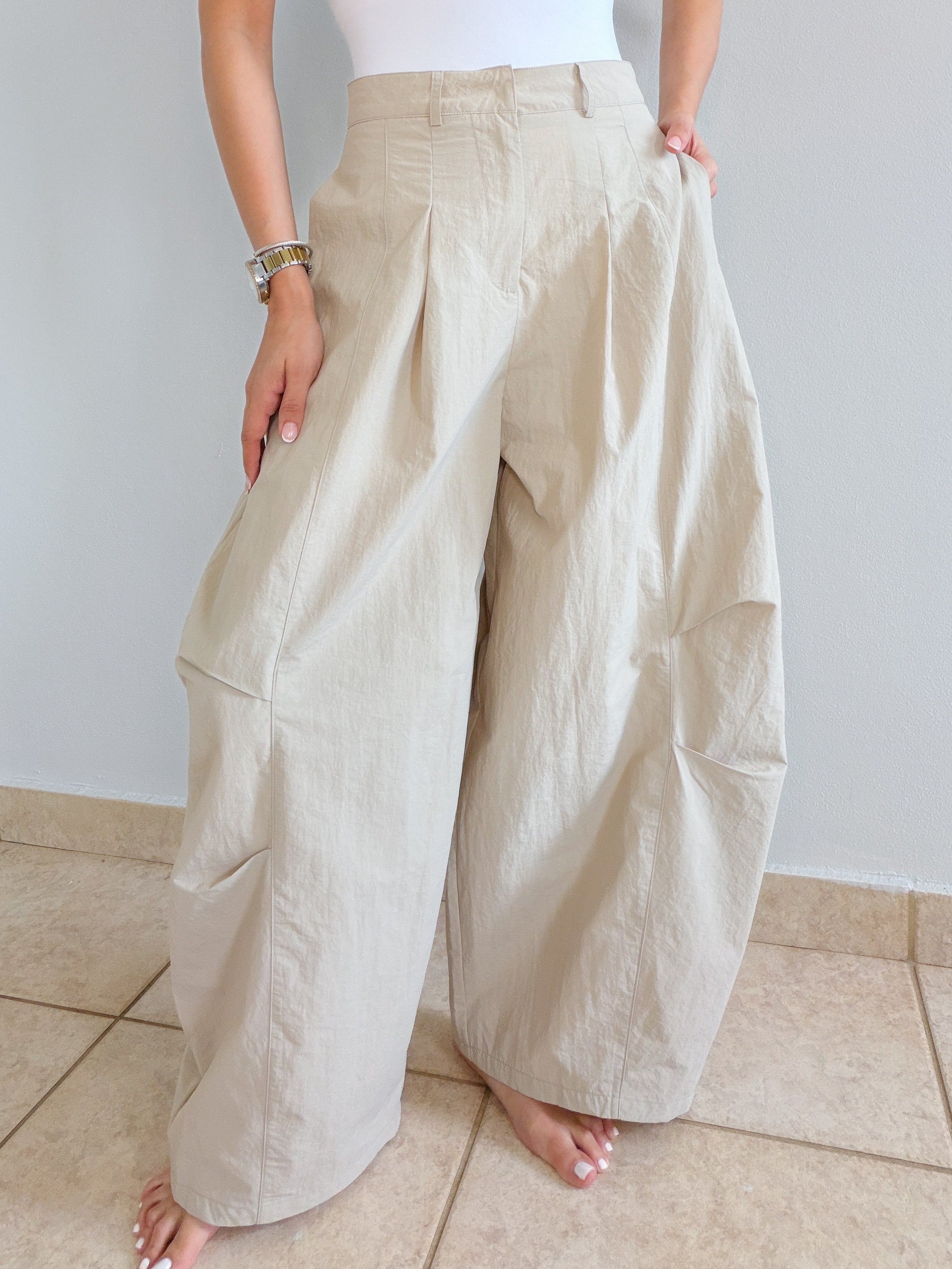 IRINA CARGO BARREL PANTS IN KHAKI
