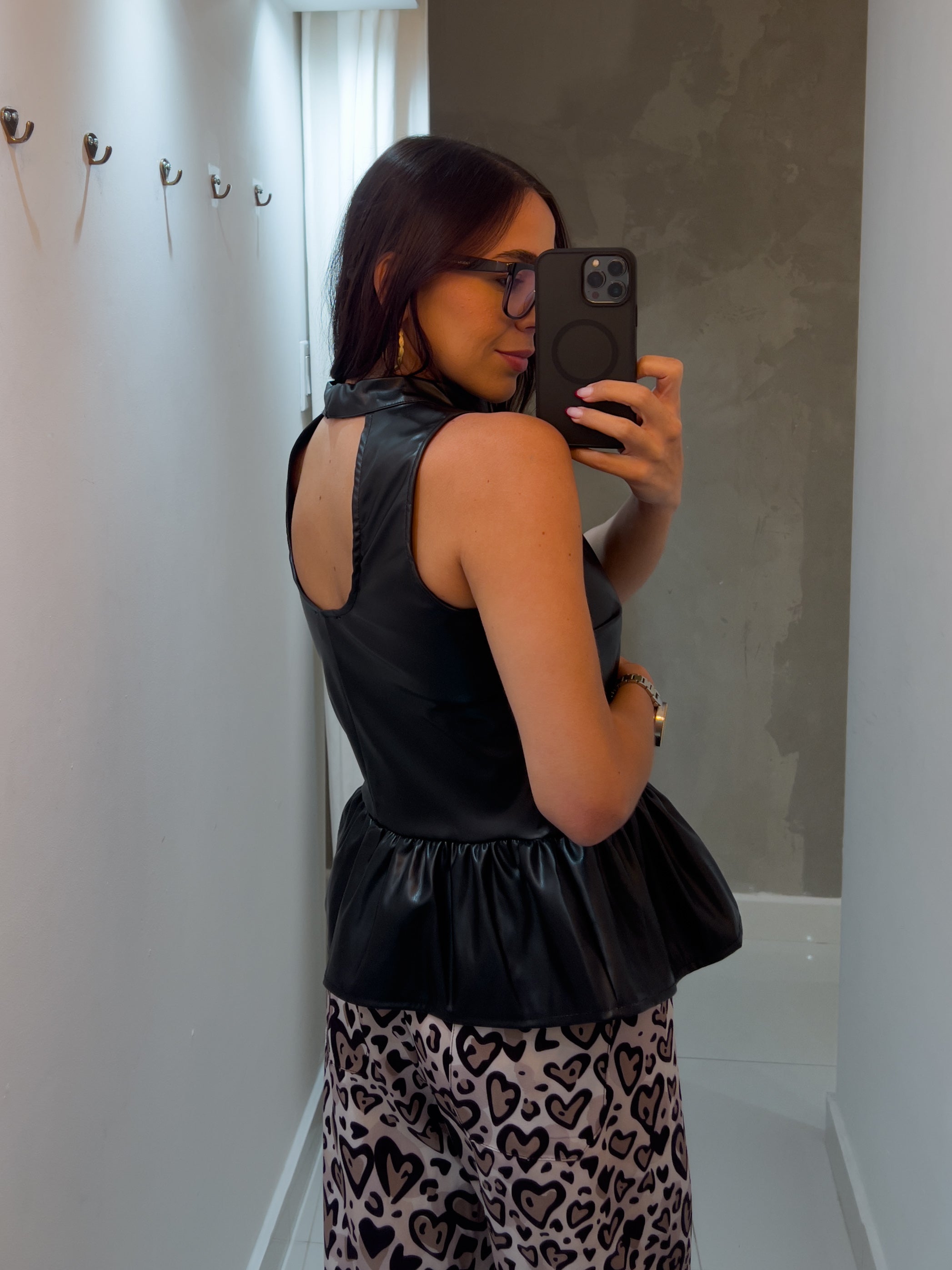 JULIA BLACK PEPLUM TOP