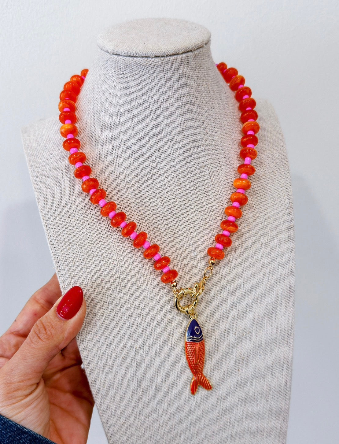 KAILANI ORANGE/PINK NECKLACE