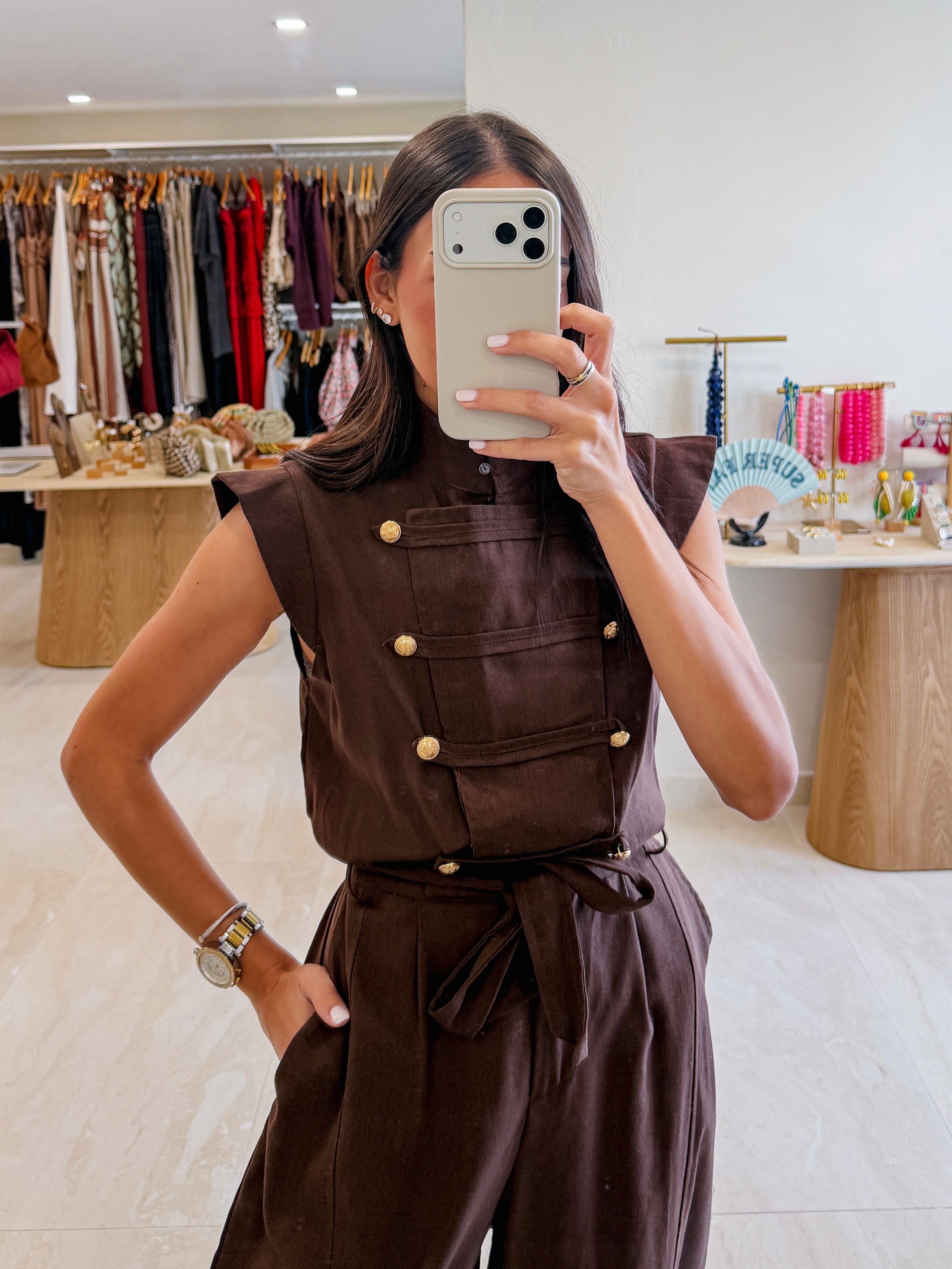 ISABELLA BROWN JUMPSUIT