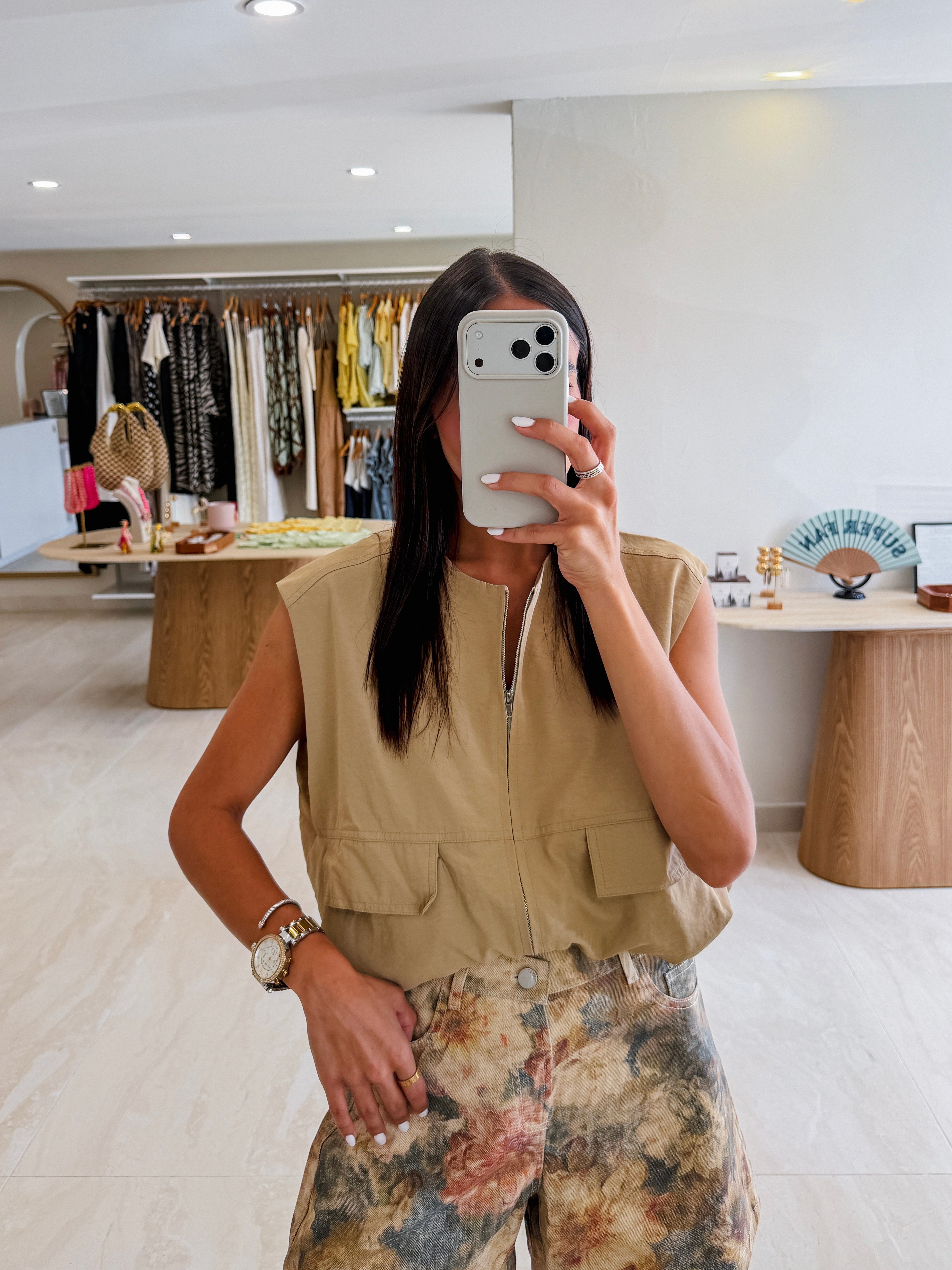 ARIANNA KHAKI CARGO VEST