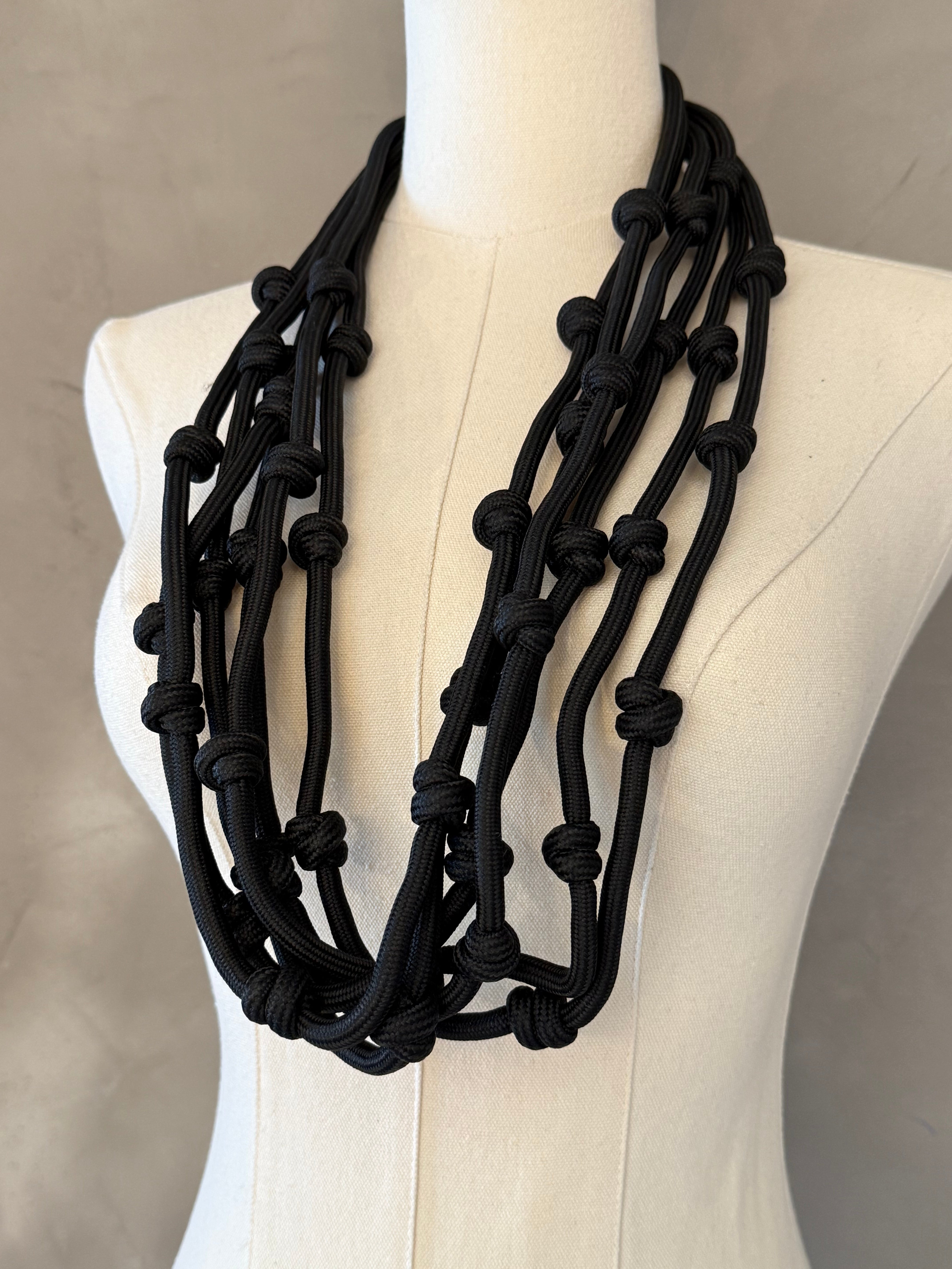 MARA BLACK KNOT LONG NECKLACE