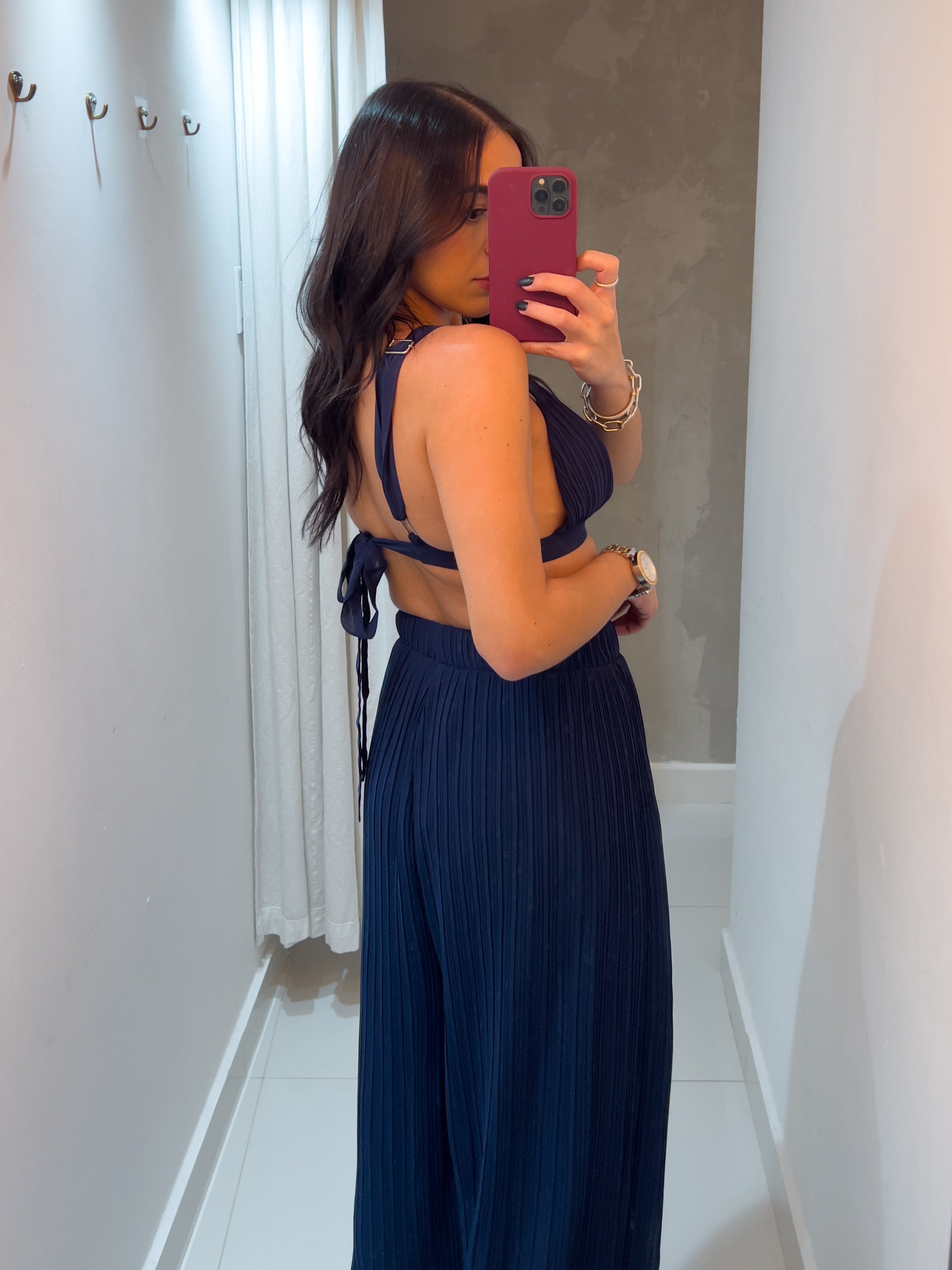 RENATA PLEATED SET IN ECLIPSE BLUE