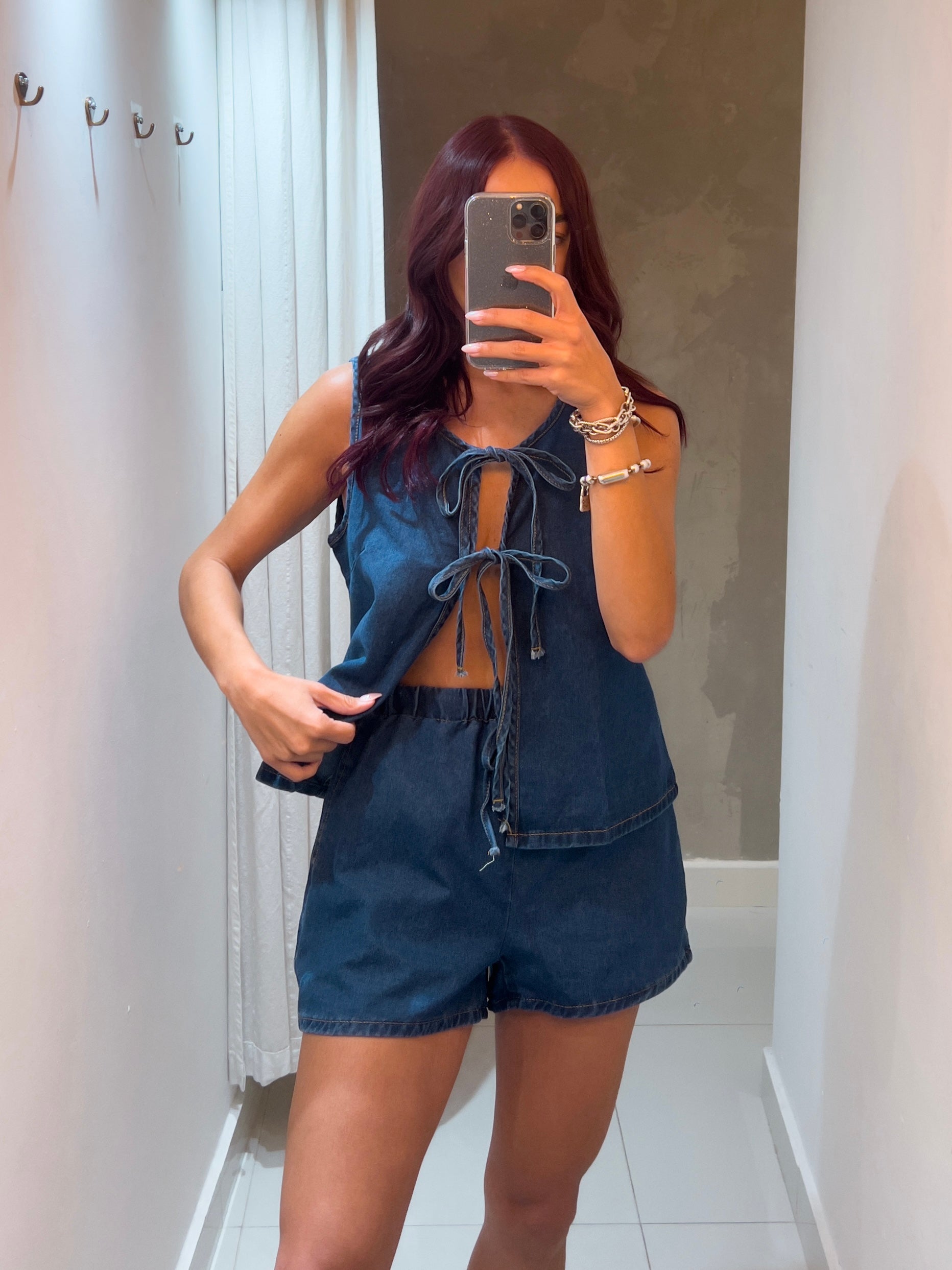 TARA DARK BLUE DENIM SET
