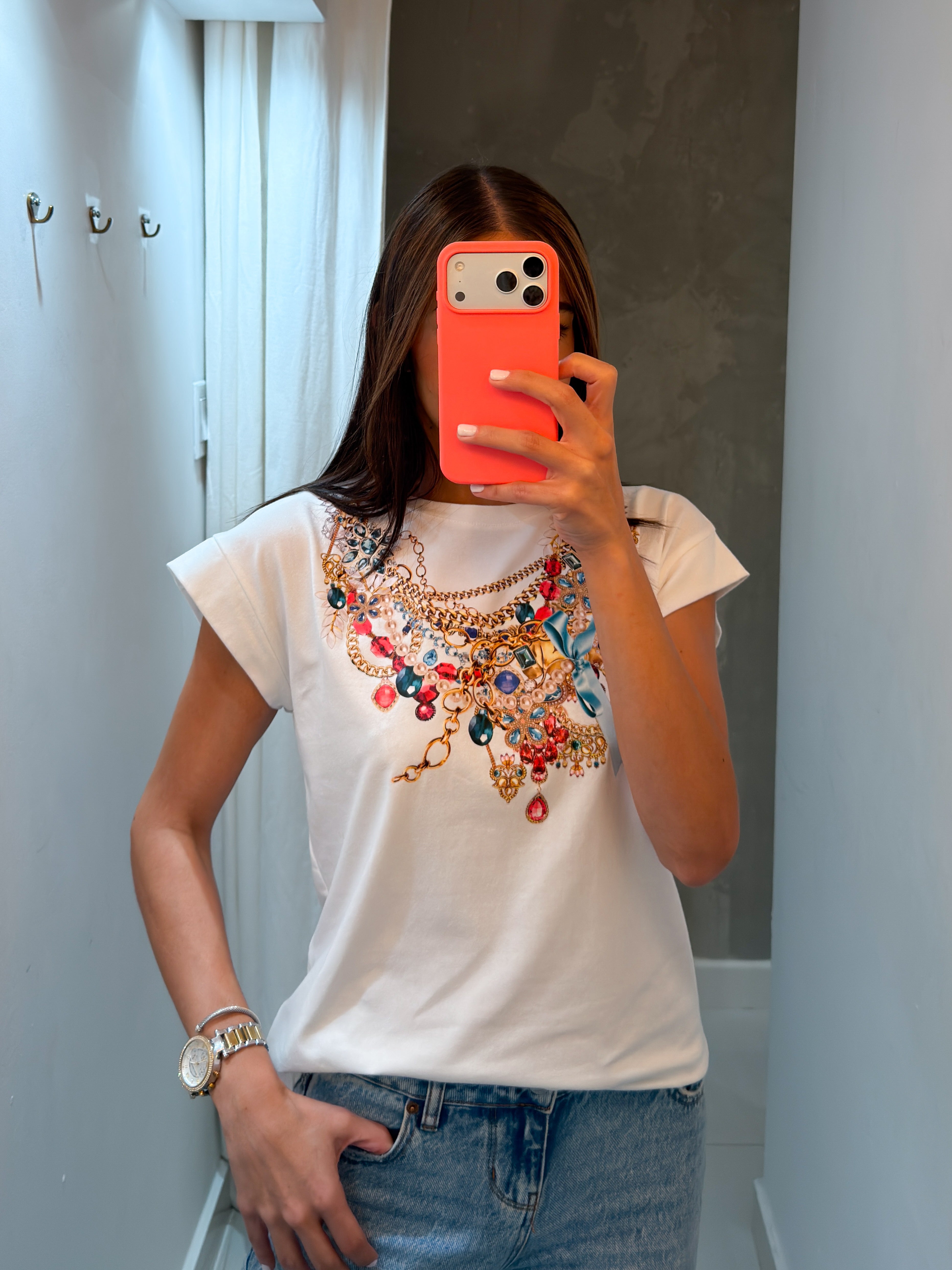 BEJEWELED TEE IN WHITE