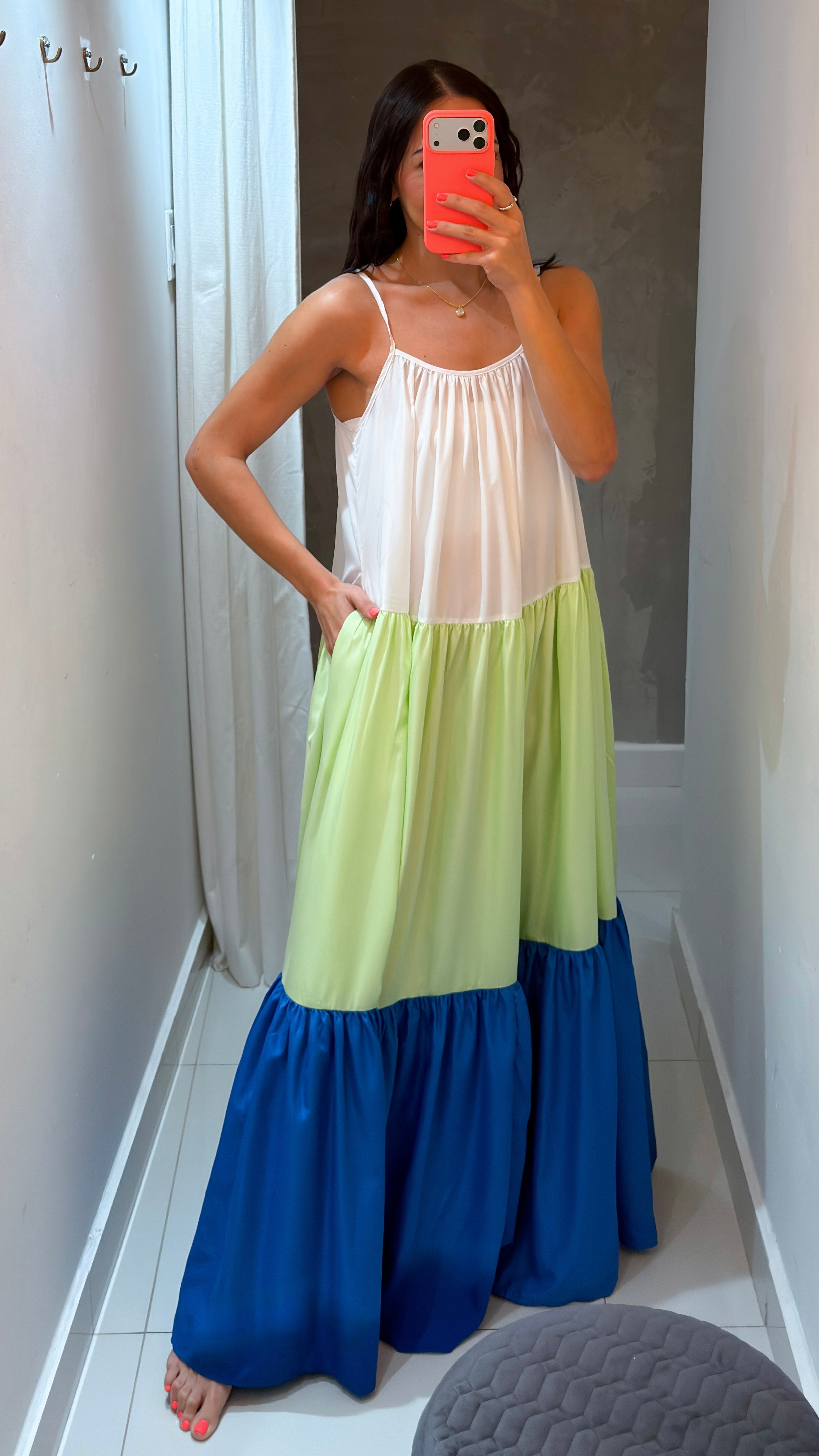 ISAMAR COLOR BLOCK MAXI DRESS