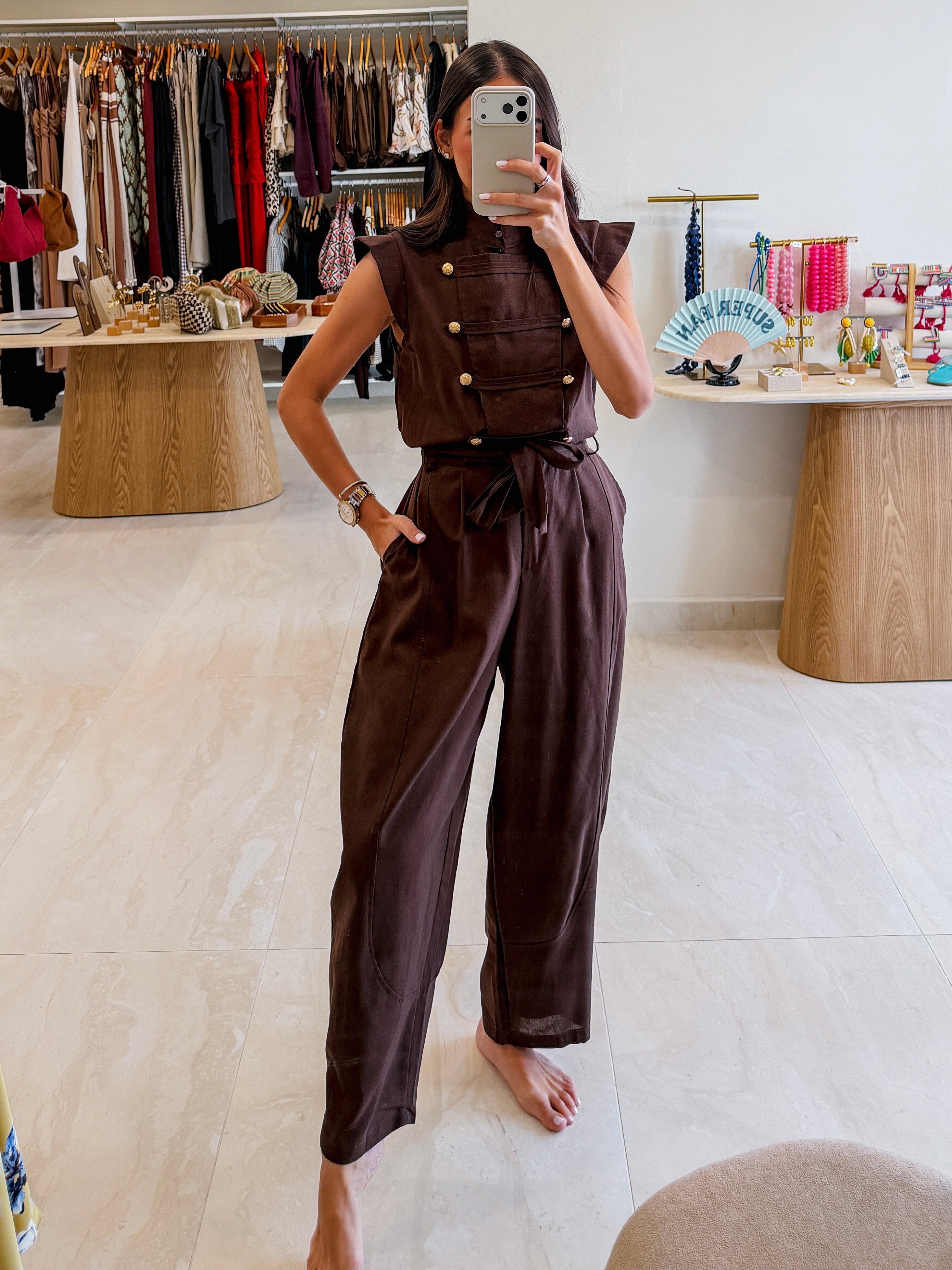ISABELLA BROWN JUMPSUIT