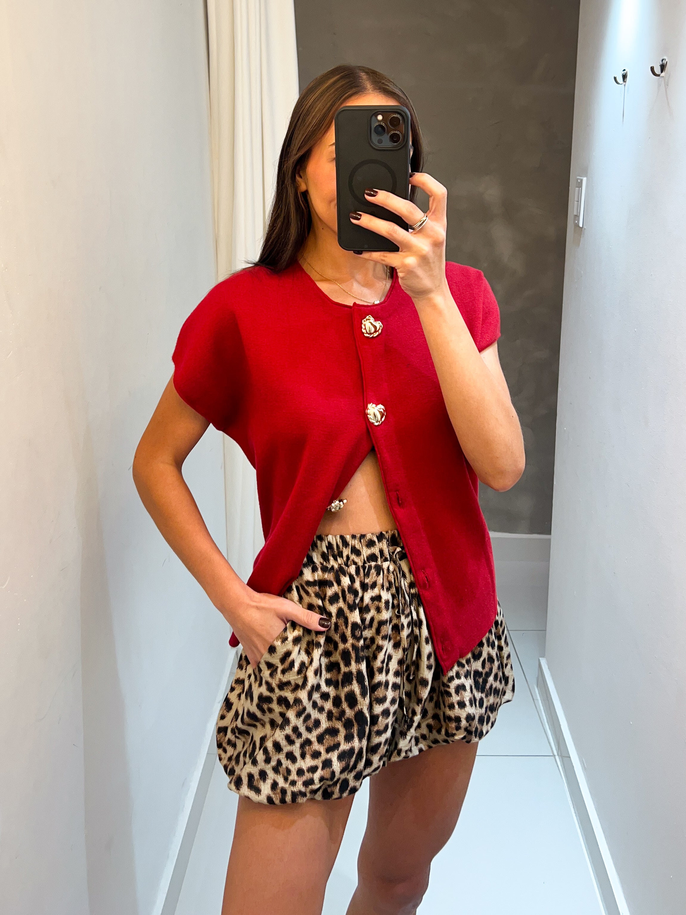 MICHI SWEATER VEST IN RED