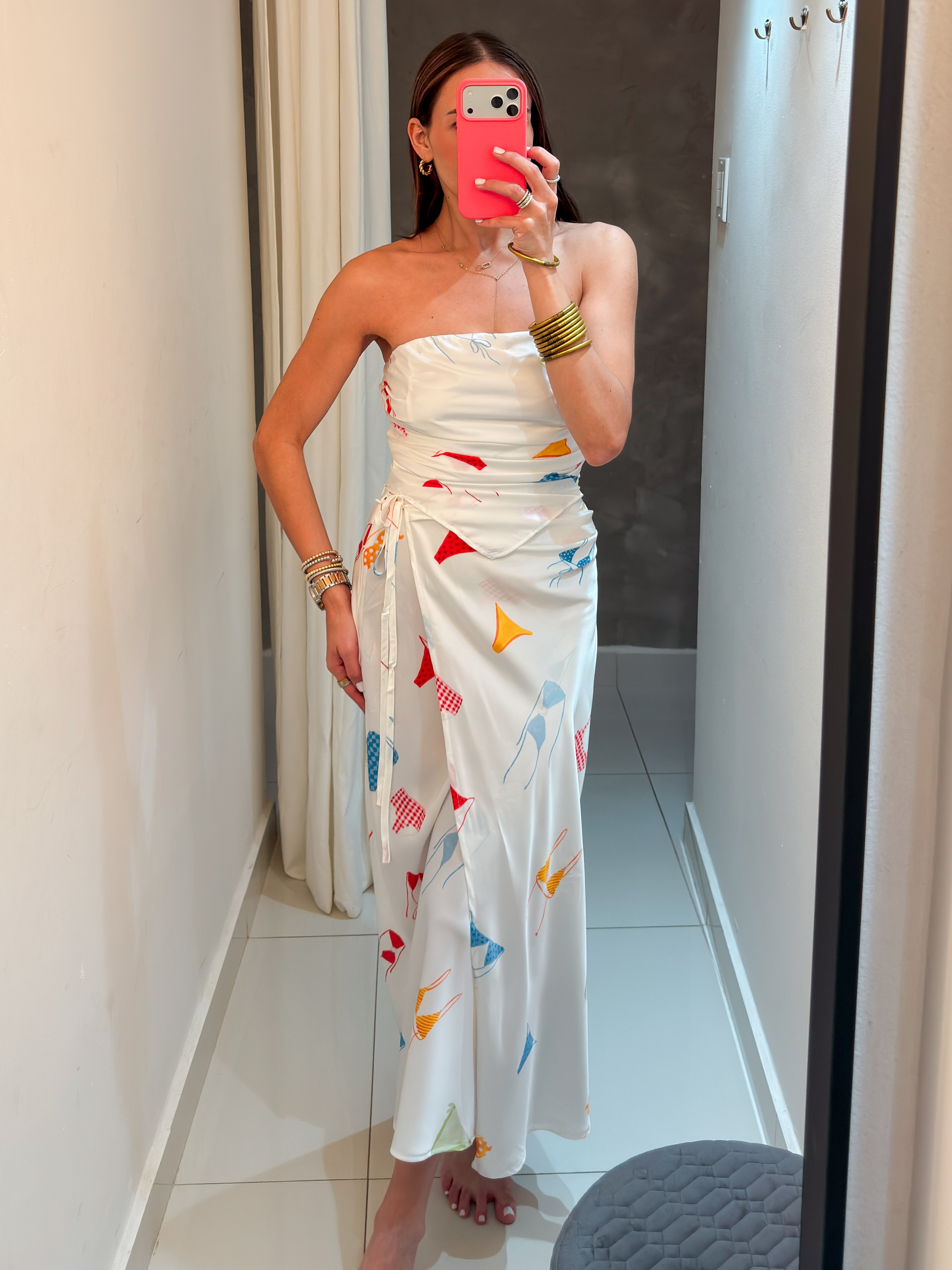 KINI TIME SCARF TOP AND SKIRT SET