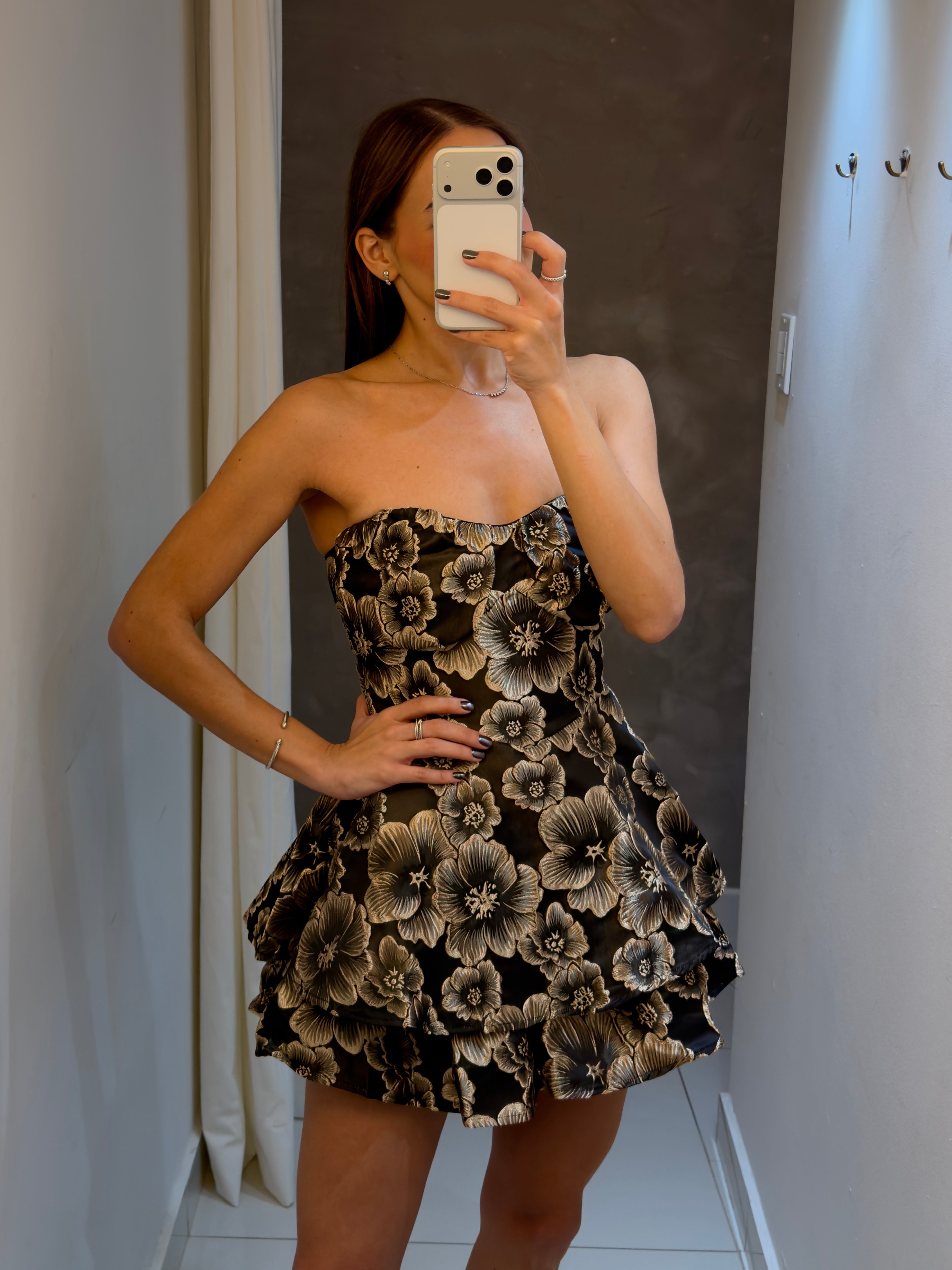 SANDRA JACQUARD FLORAL ROMPER