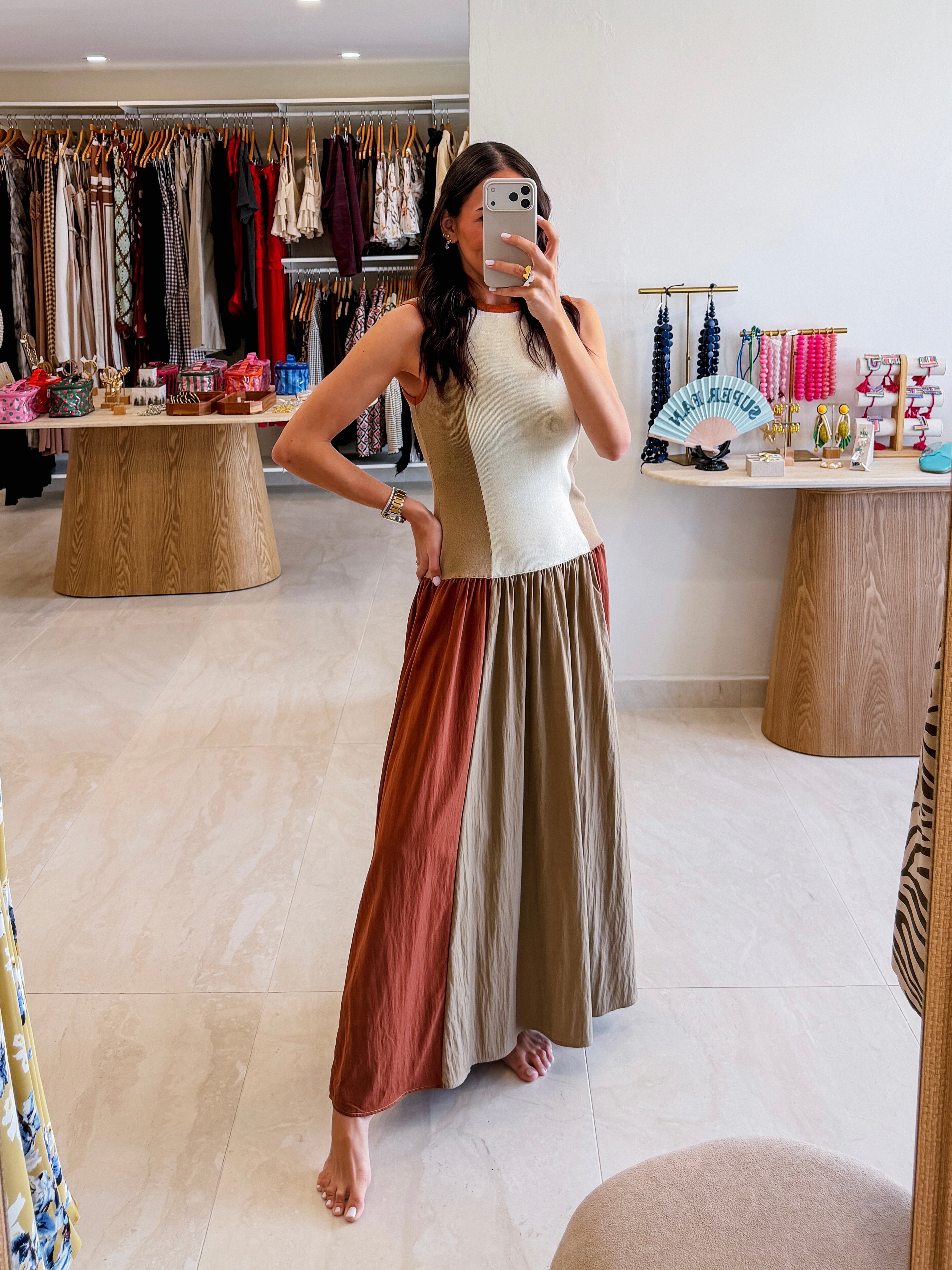 IVY COLORBLOCK KNIT MAXI DRESS