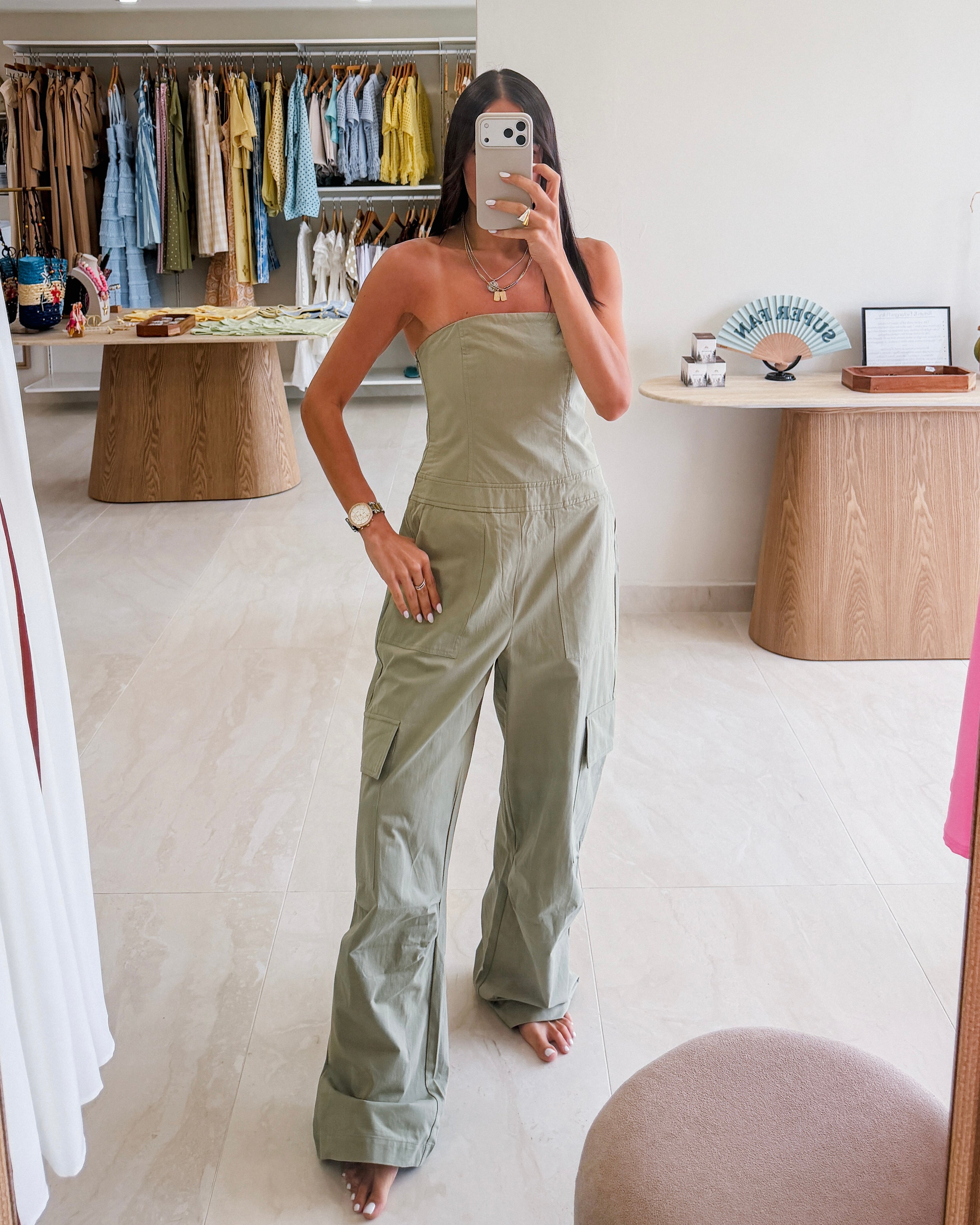 MOSS CARGO STRAPLESS FLIGHT JUMPSUIT