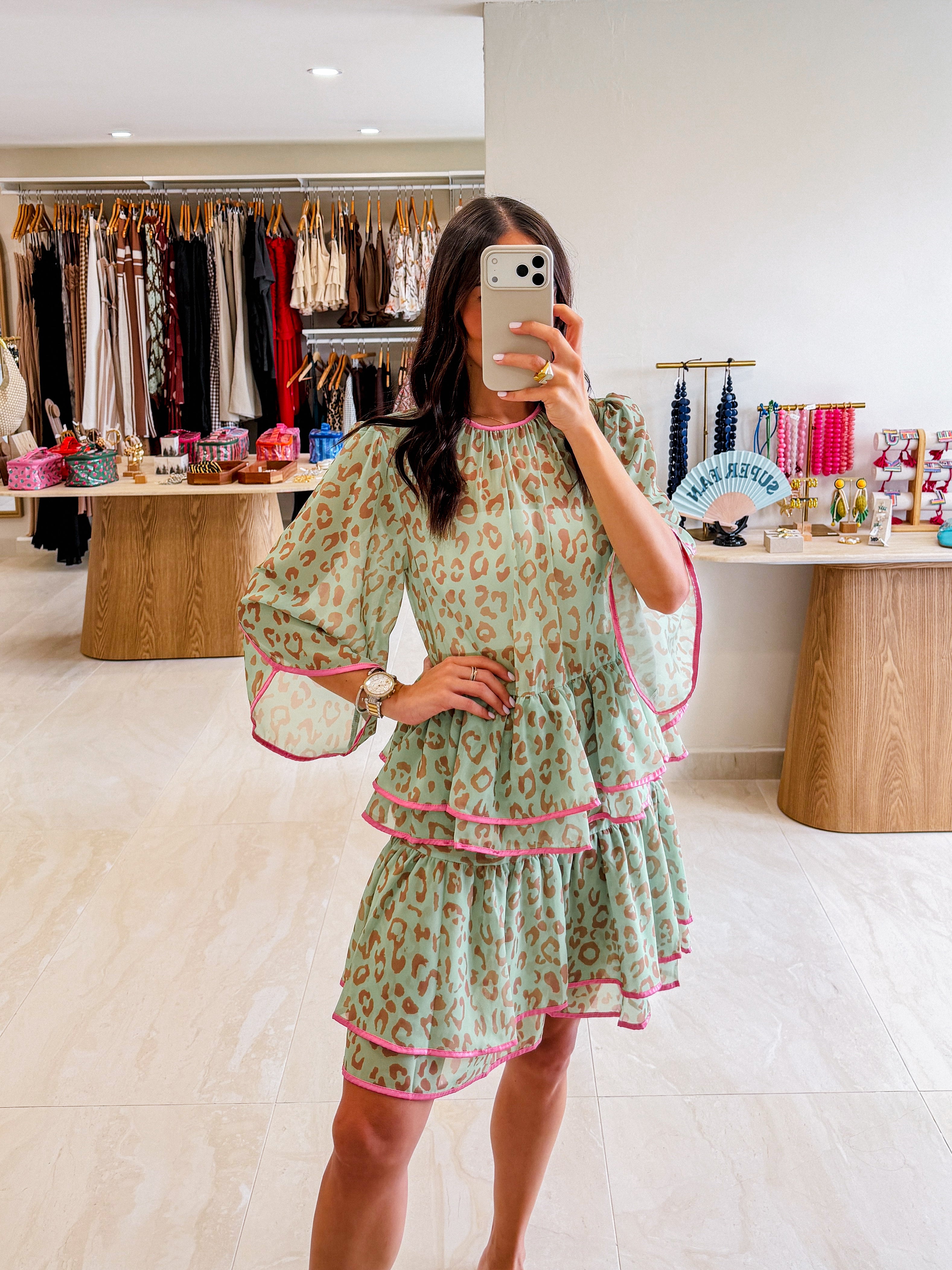 IVONNE MINT SHEER COVER UP DRESS