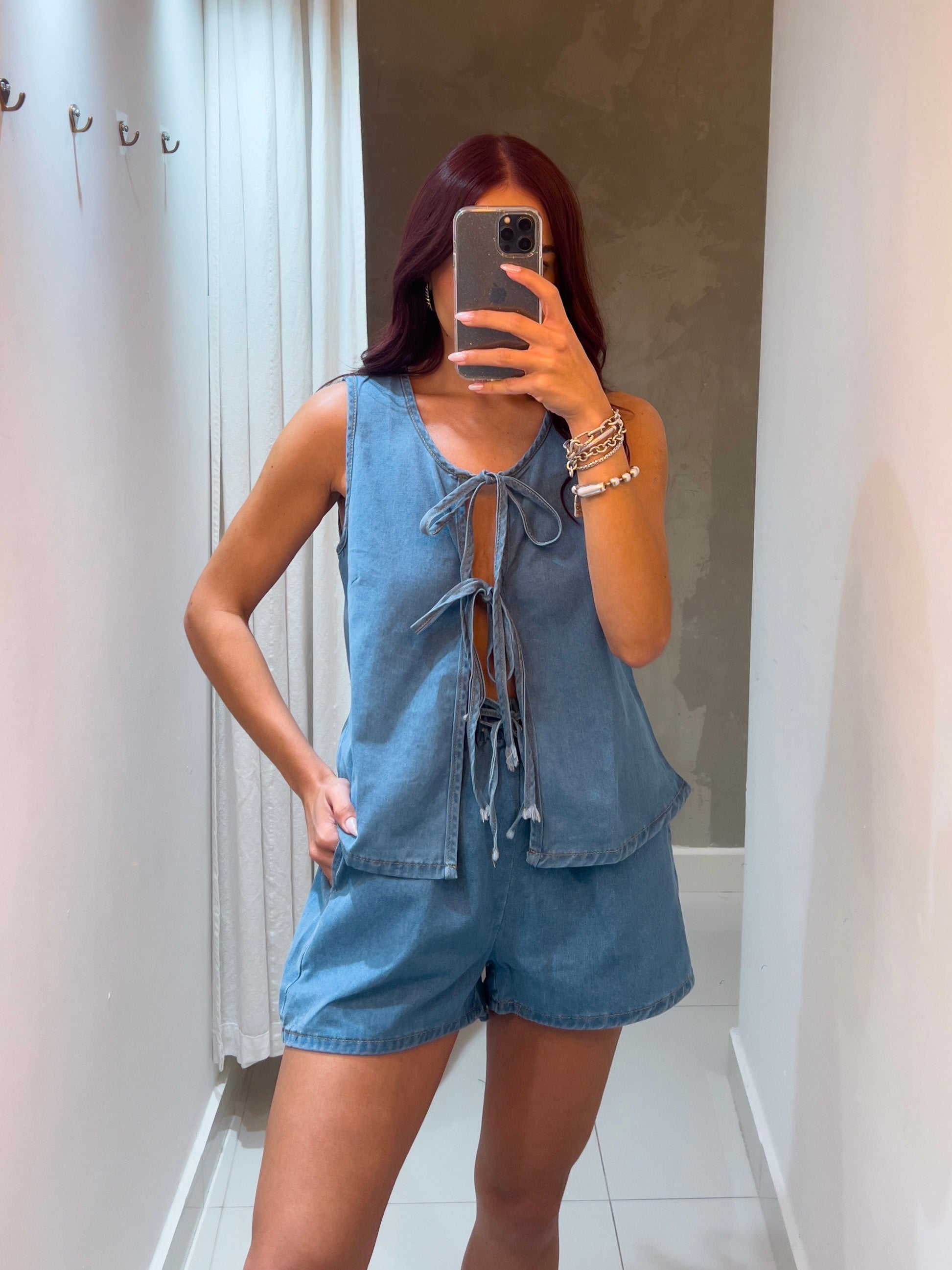 TARA LIGHT BLUE DENIM SET