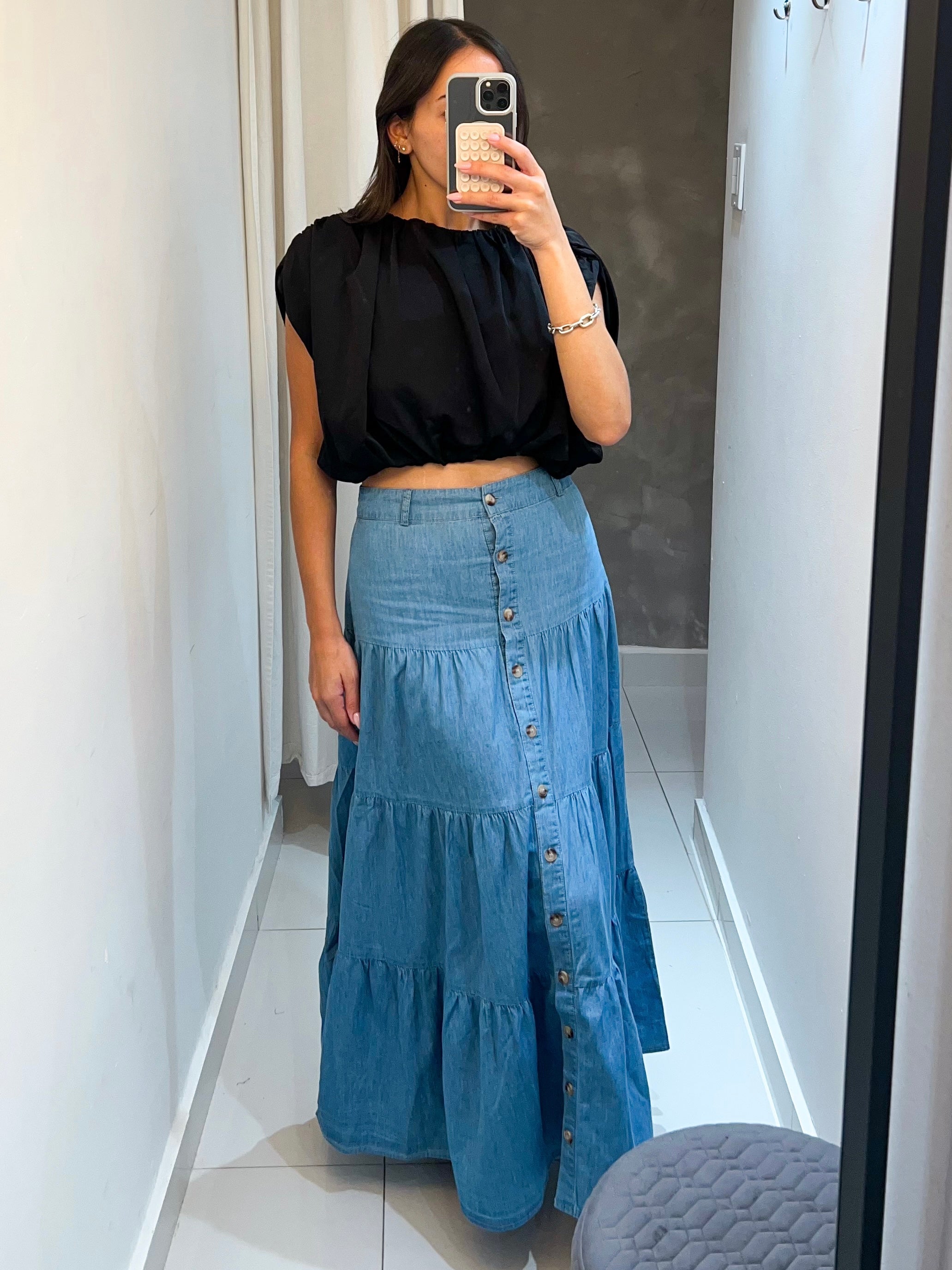 HANNAH DENIM MAXI SKIRT