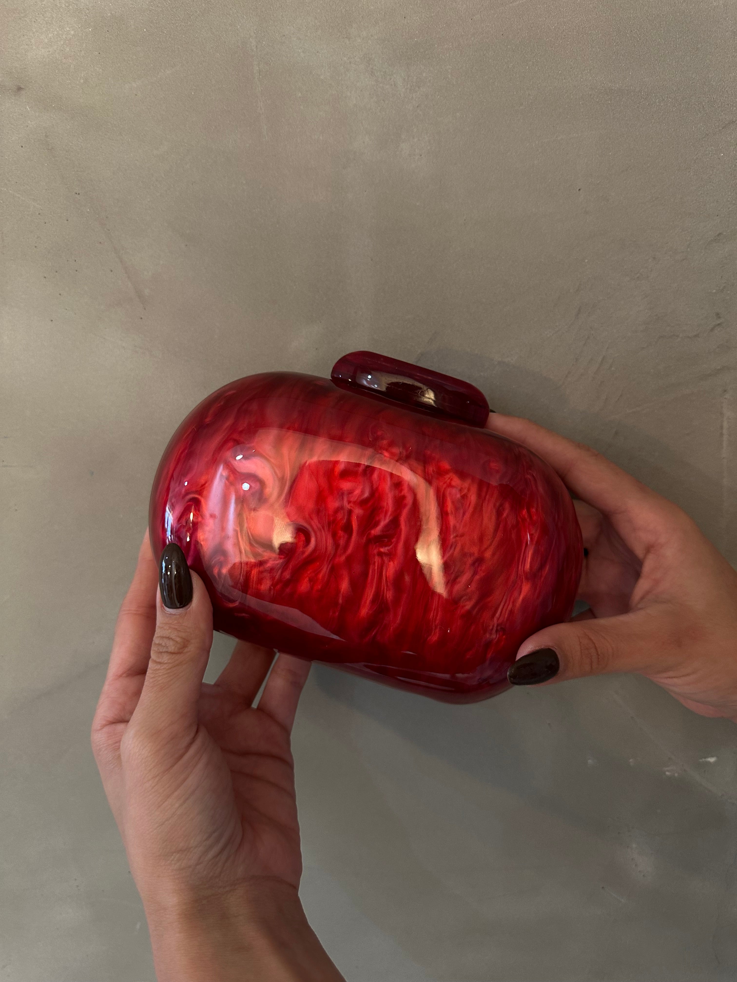 CECILIA RED ACRYLIC CLUTCH