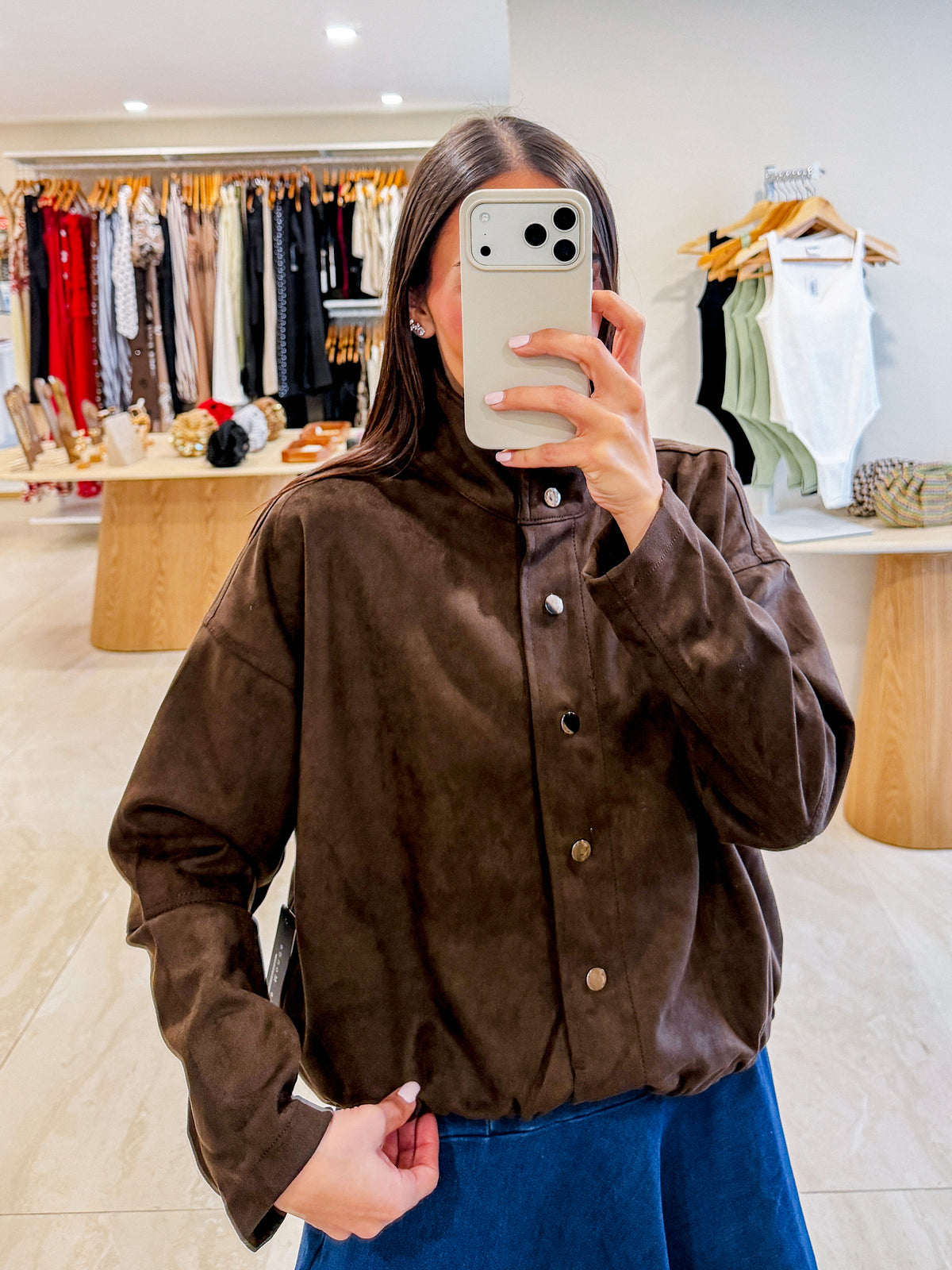 KRISTEN BROWN OVERSIZED SUEDE JACKET
