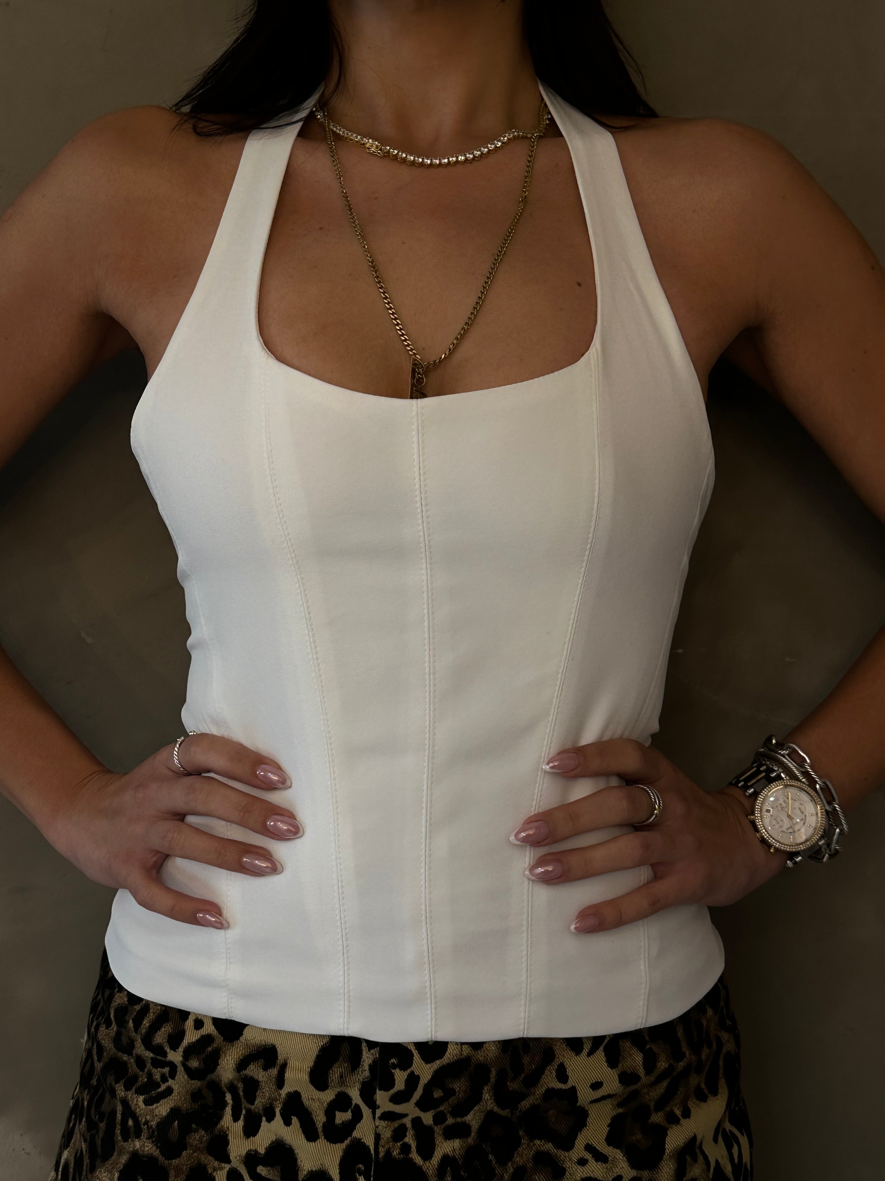 VALENCIA FITTED TOP IN WHITE