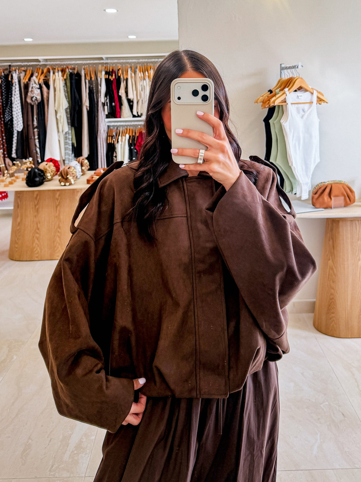 IRINA BROWN SUEDE JACKET