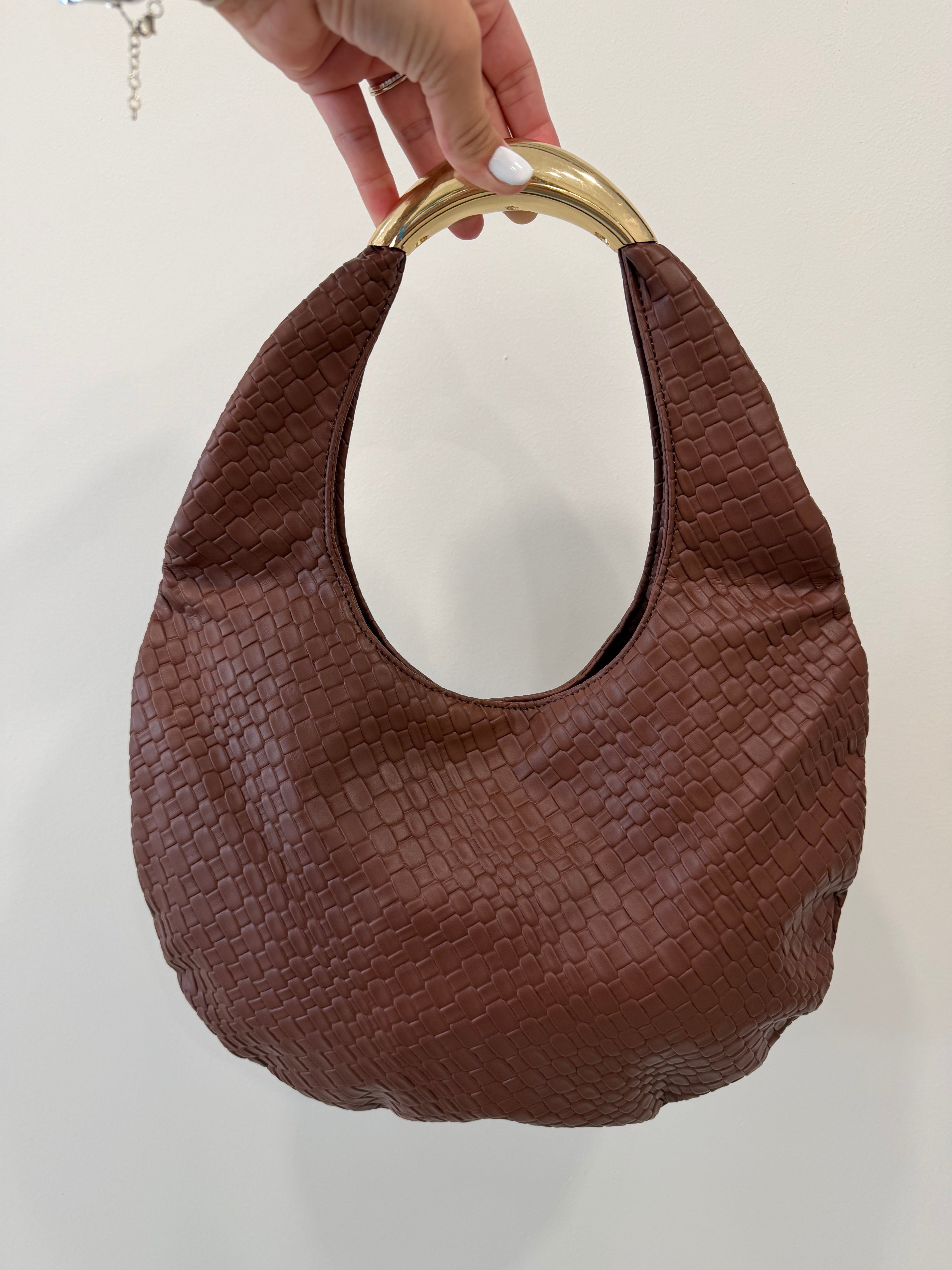 CHOCOLATE GOLD HANDLE BAG