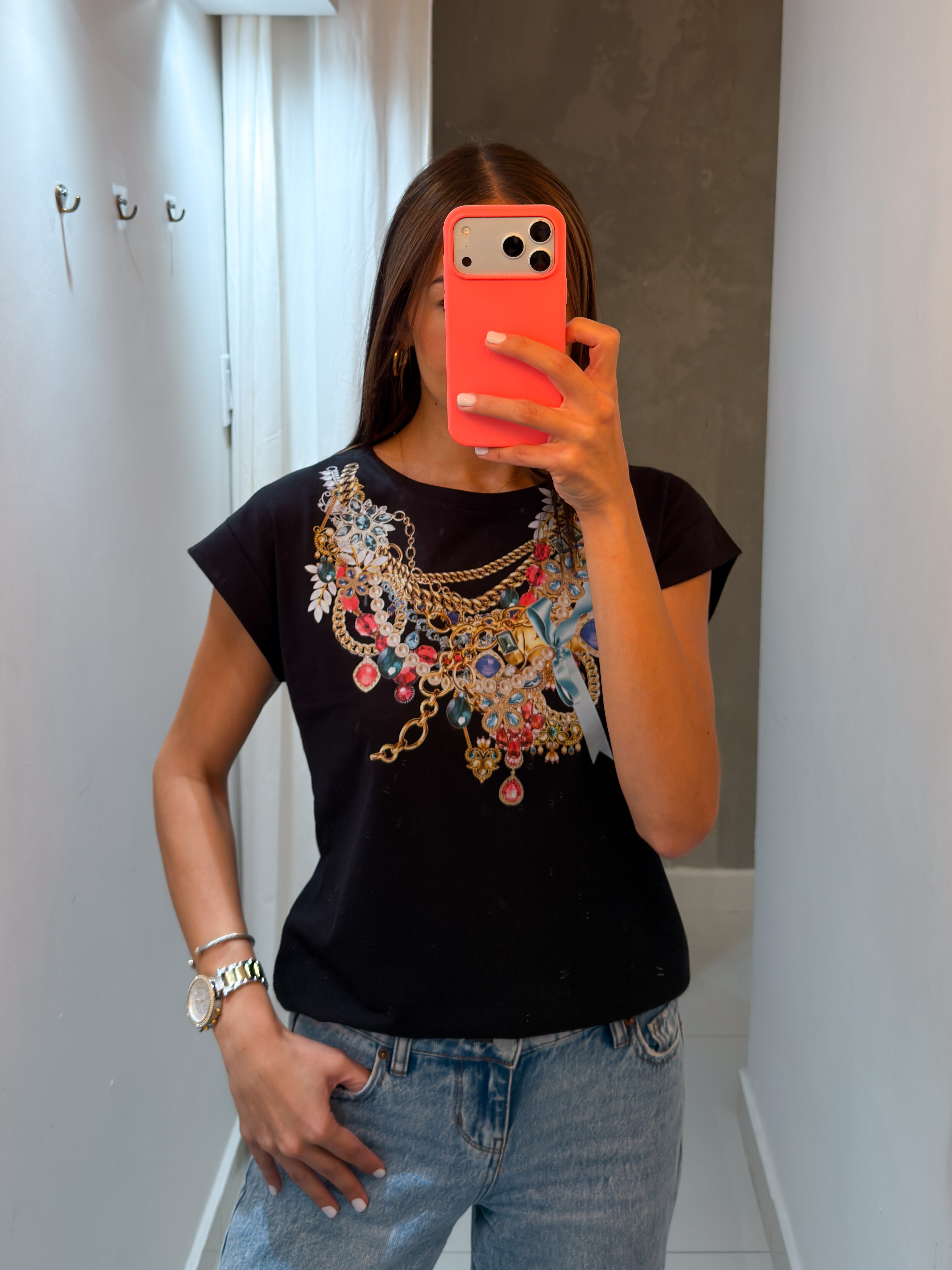 BEJEWELED TEE IN BLACK