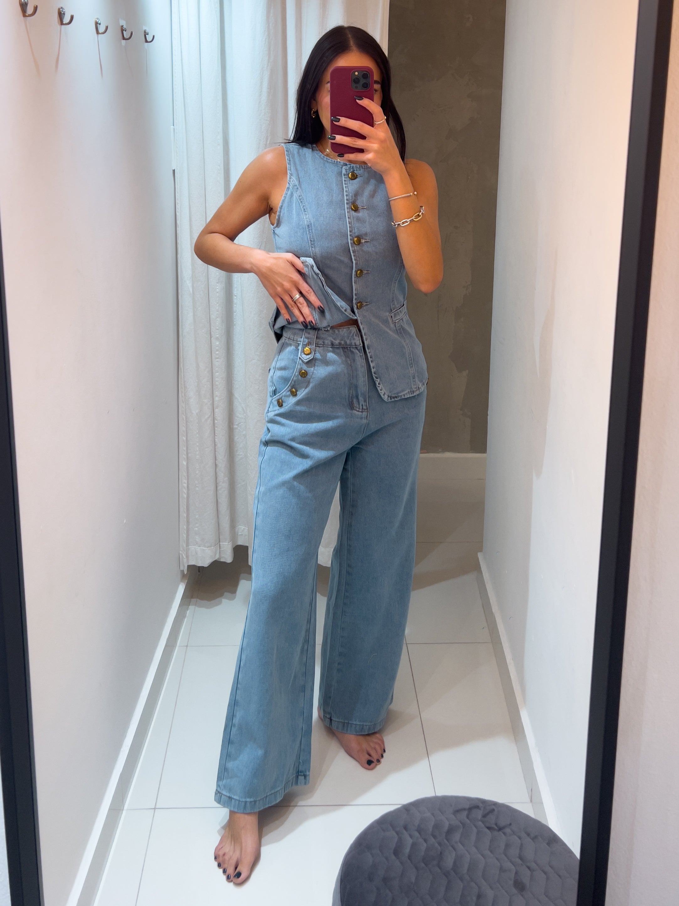 DANILLA DENIM VEST SET