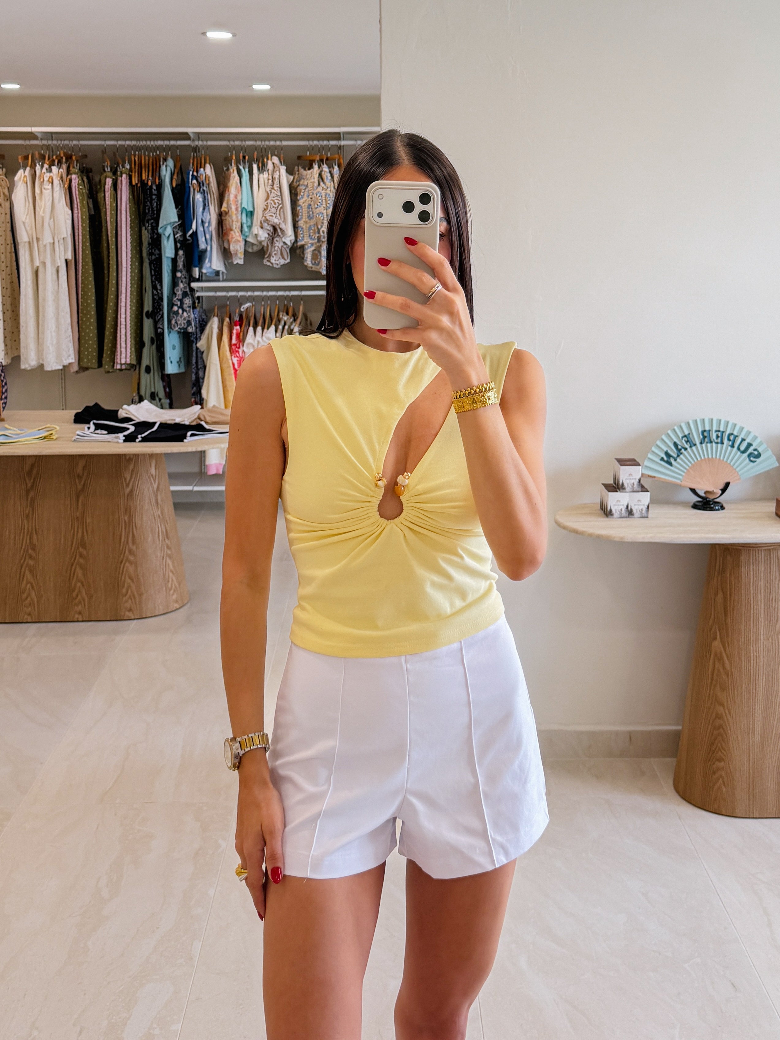 FIORELLA WHITE TAILORED SHORT