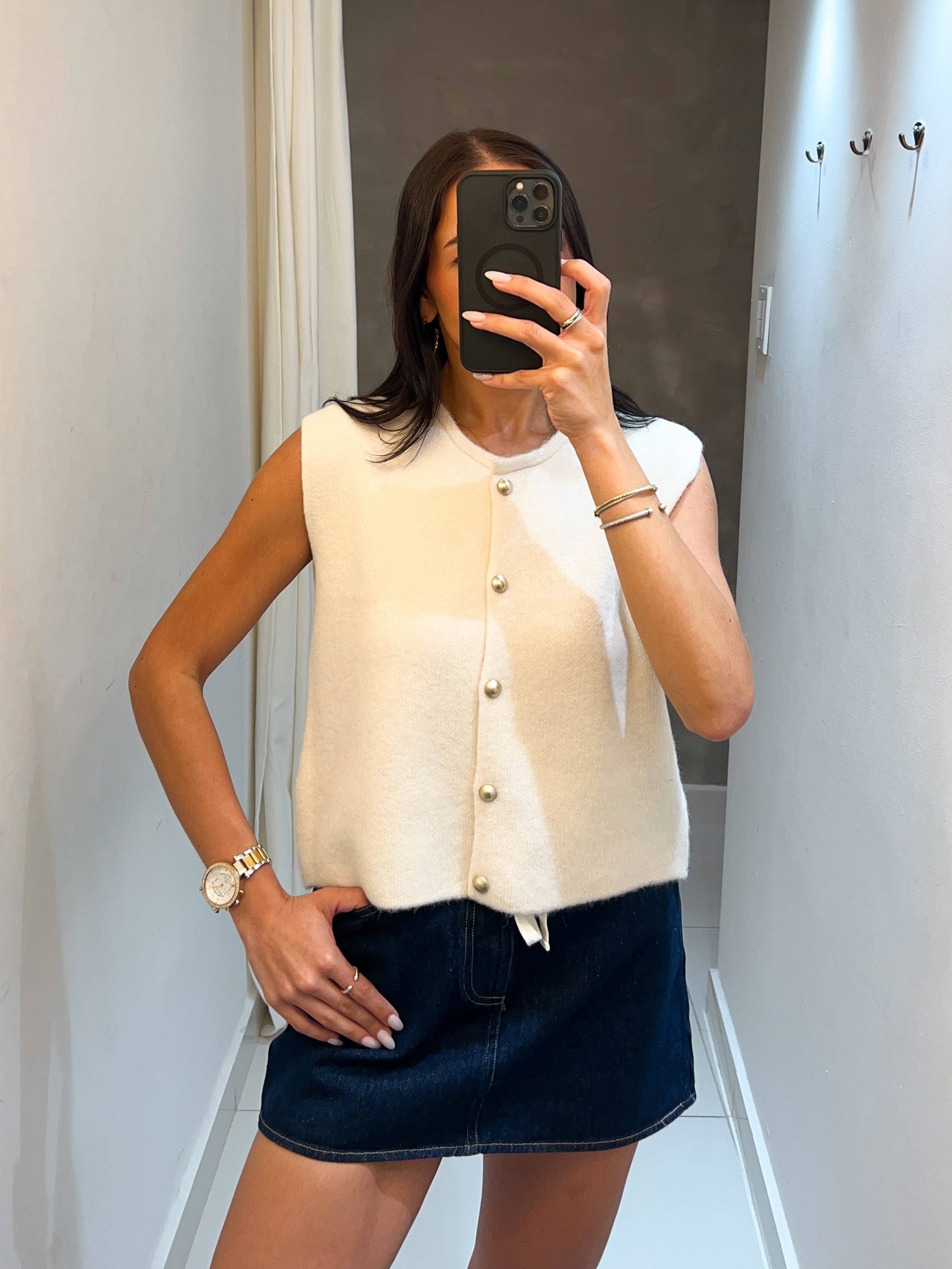 KATE APRICOT SLEEVELESS VEST