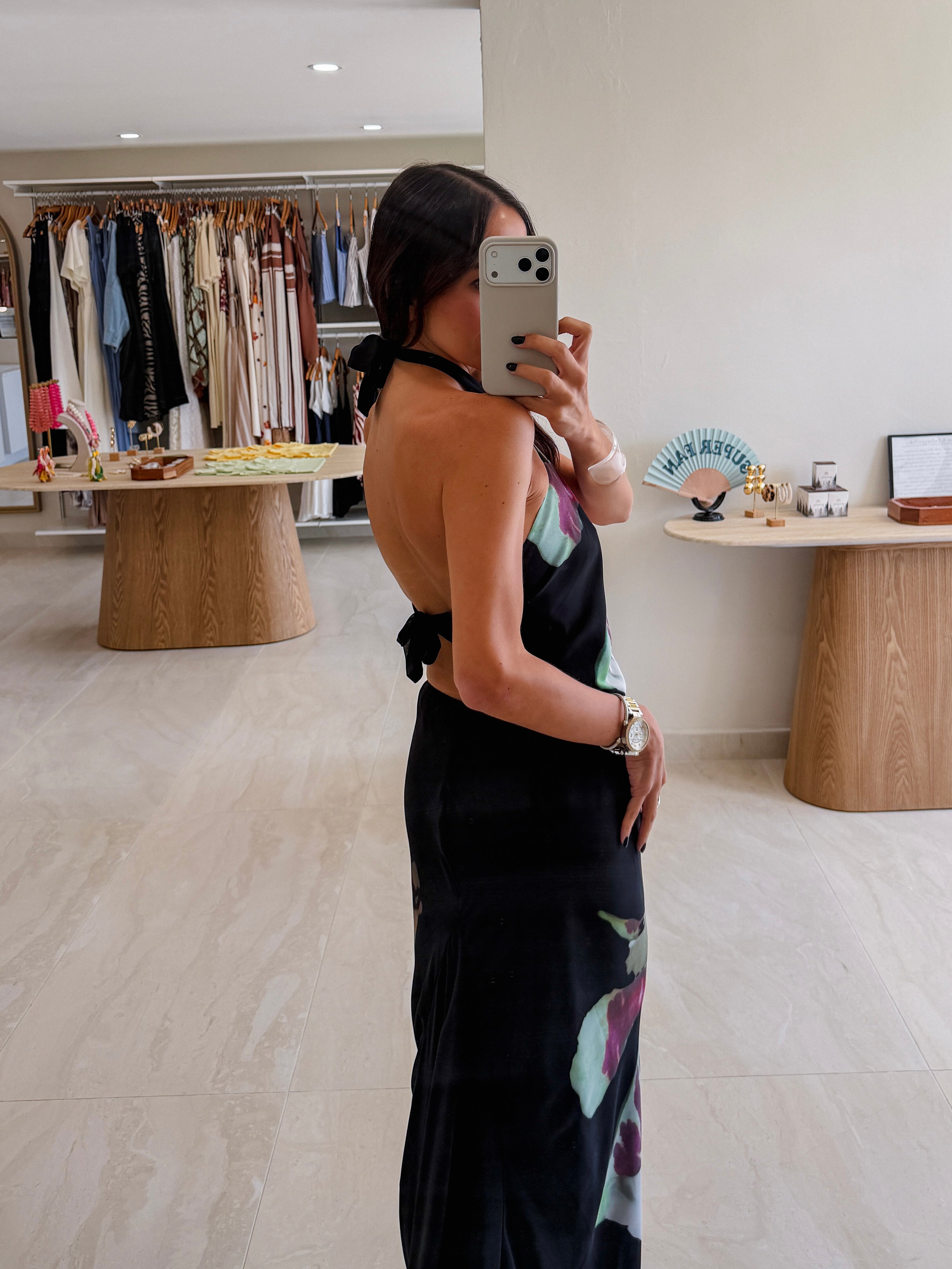 ATHENA ORCHID PRINT HALTER SKIRT SET