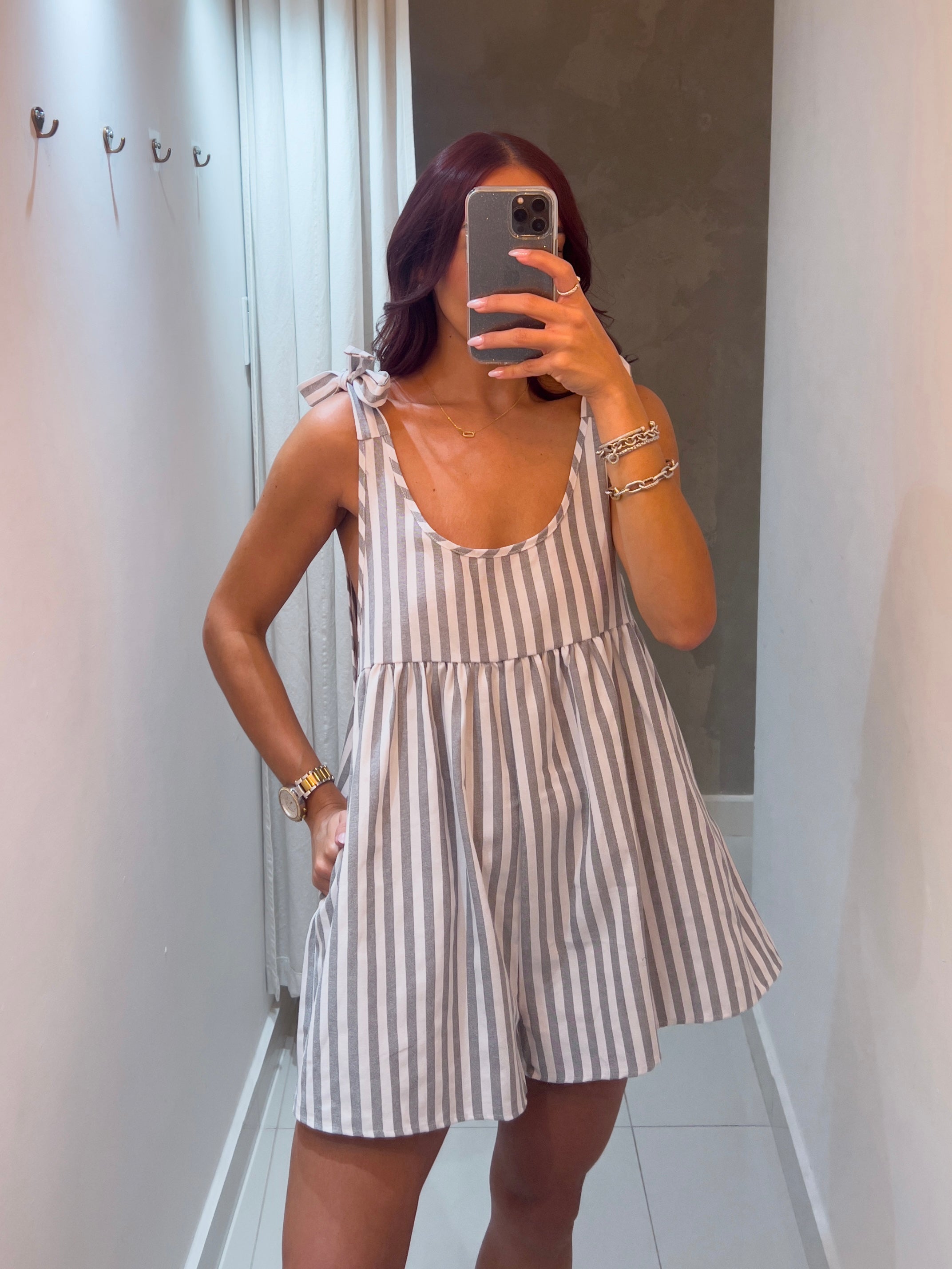 PAMELA STRIPED ROMPER