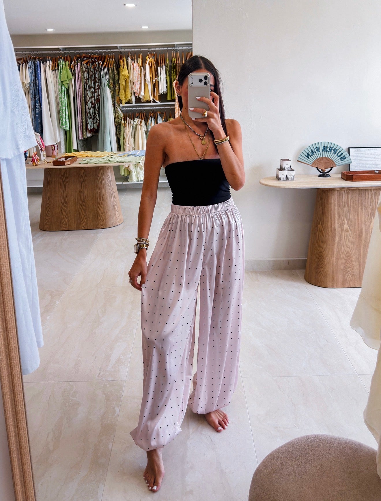 ASHLEY PINK POLKA DOT JOGGER