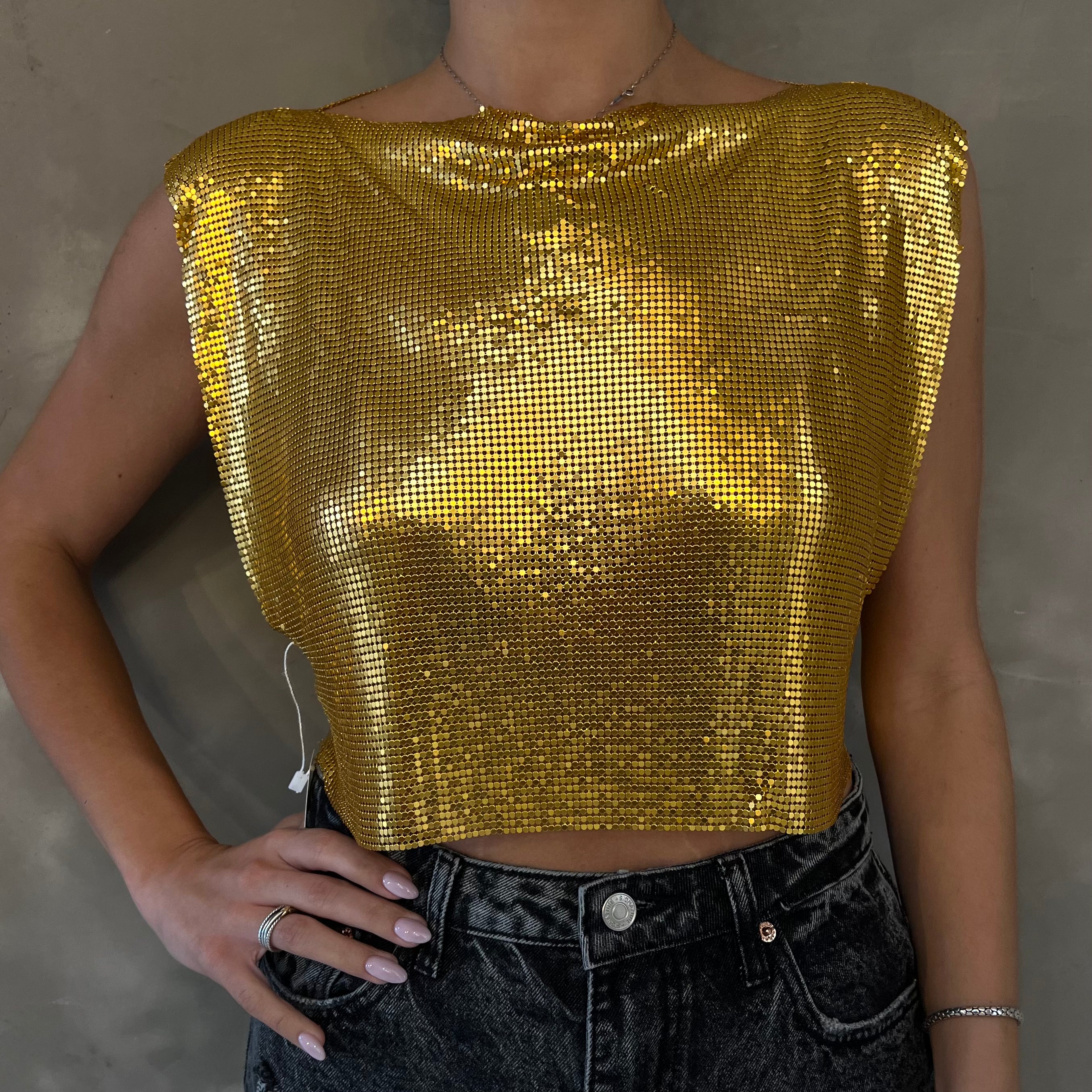 GOLD METALLIC TANK TOP