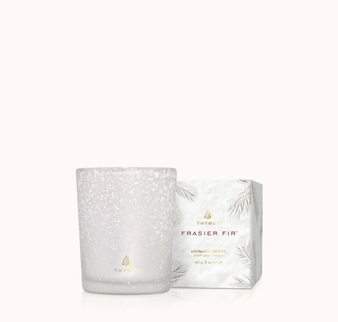 Frasier Fir Flocked Votive Candle 2 OZ