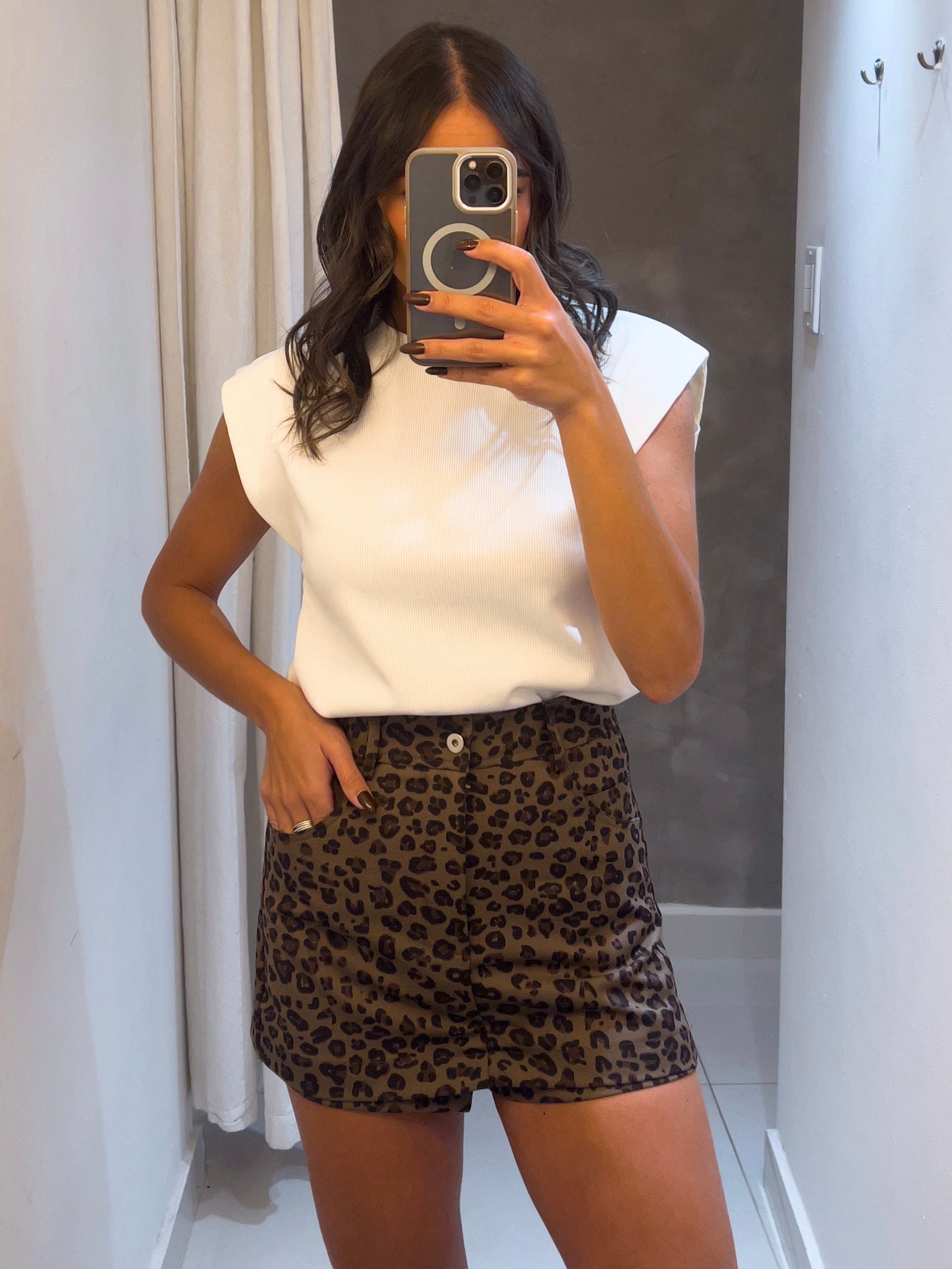 VICTORIA ANIMAL PRINT SKORT IN MOCHA