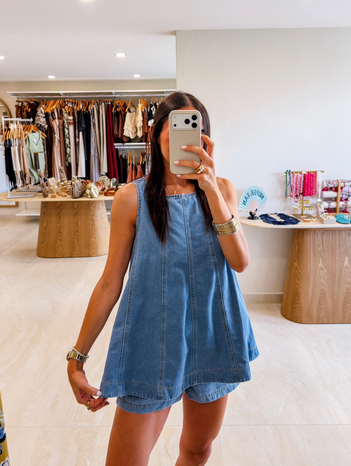 ANAIS LIGHT DENIM SHORT SET