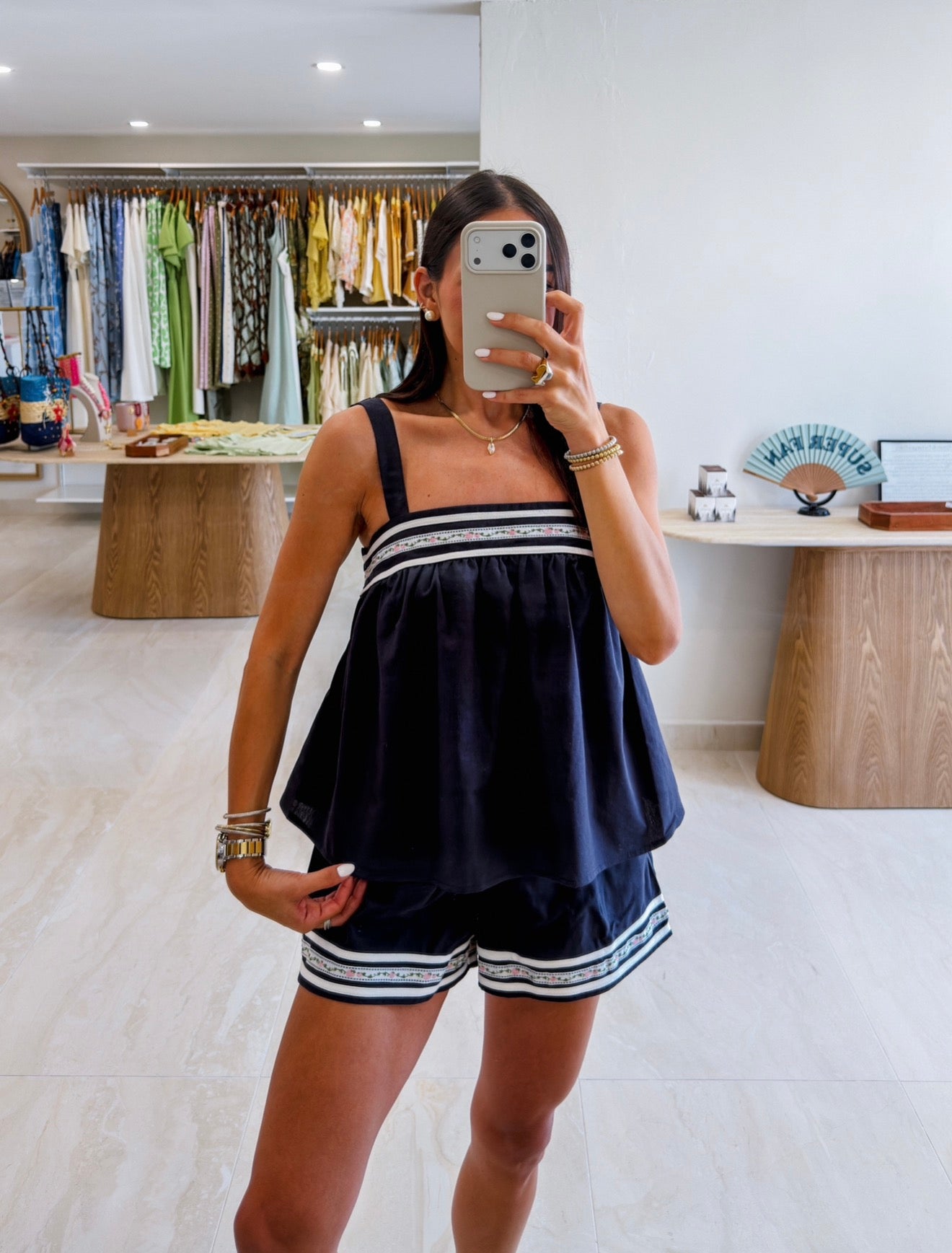 IVONNE NAVY BLUE SHORT SET