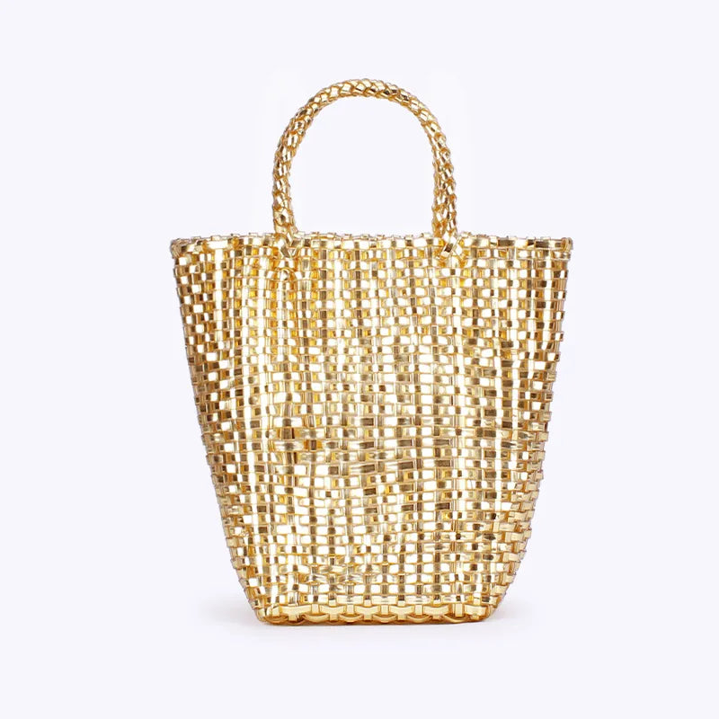 SAMMY WOVEN METALLIC TOTE BAG