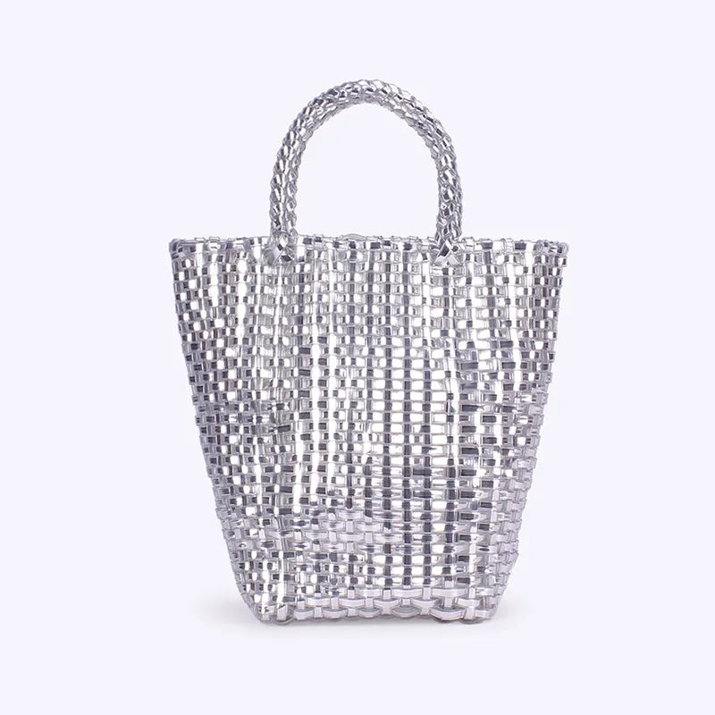 SAMMY WOVEN METALLIC TOTE BAG